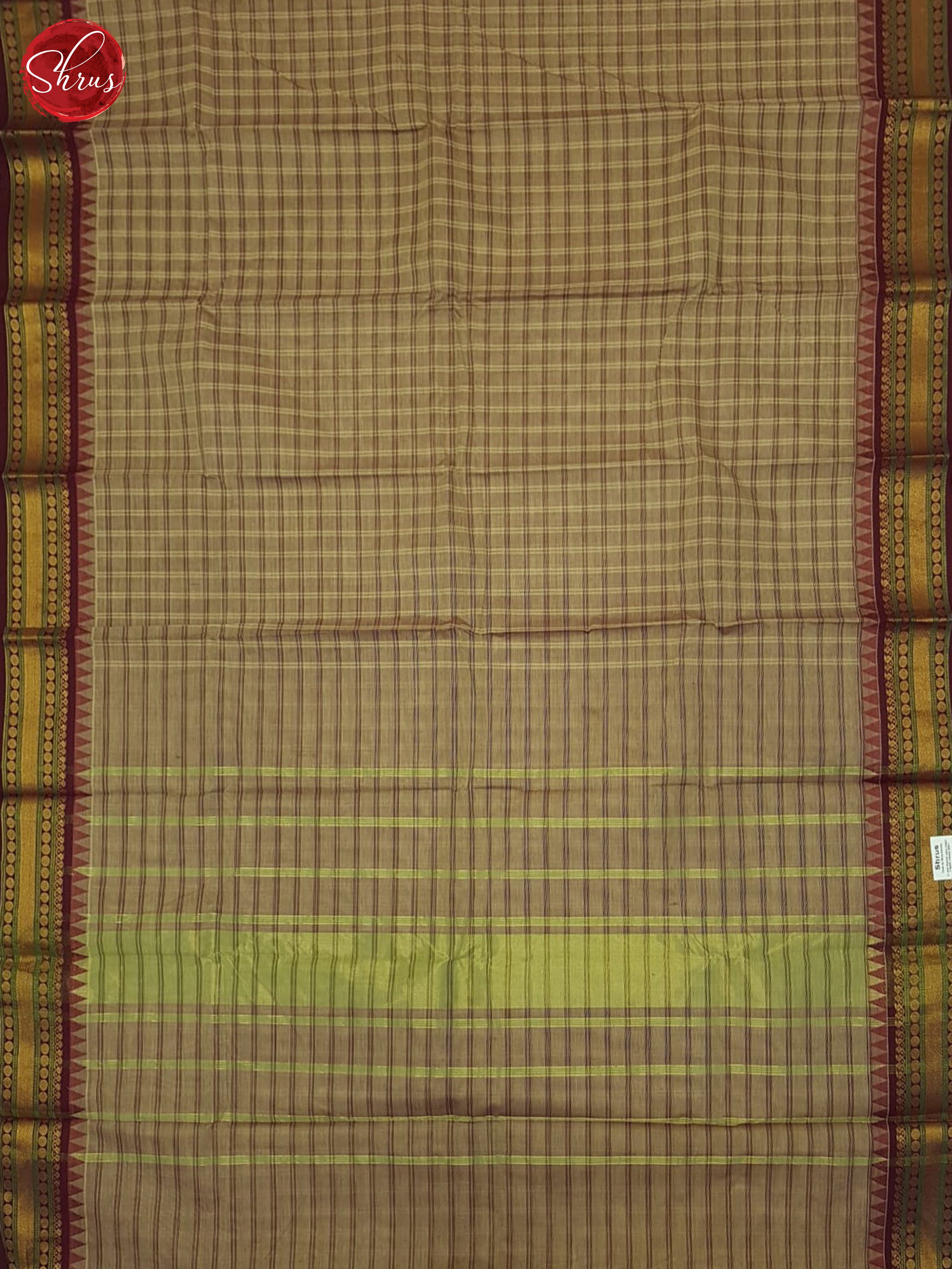 Grey & Brown  - Chettinad Cotton Saree - Shop on ShrusEternity.com