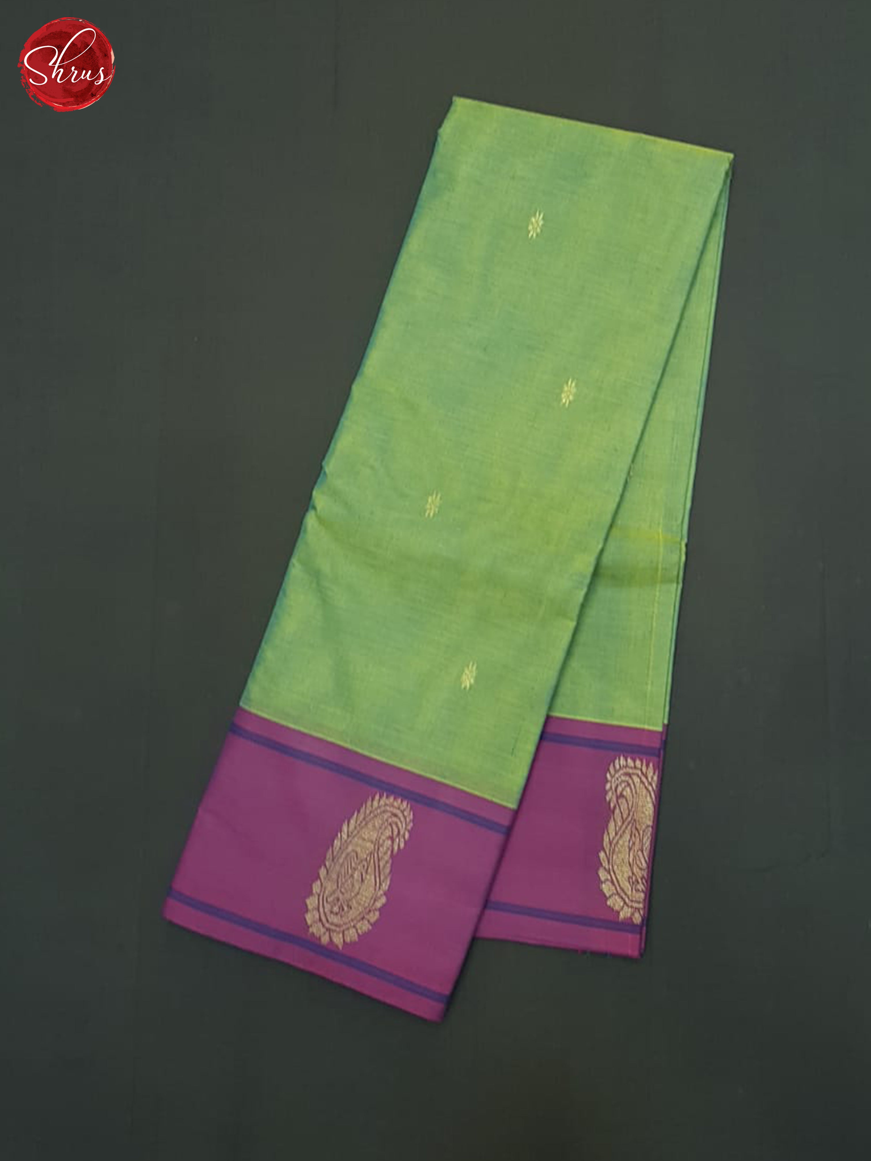 Green & Purple - Kanchi Cotton  Saree - Shop on ShrusEternity.com