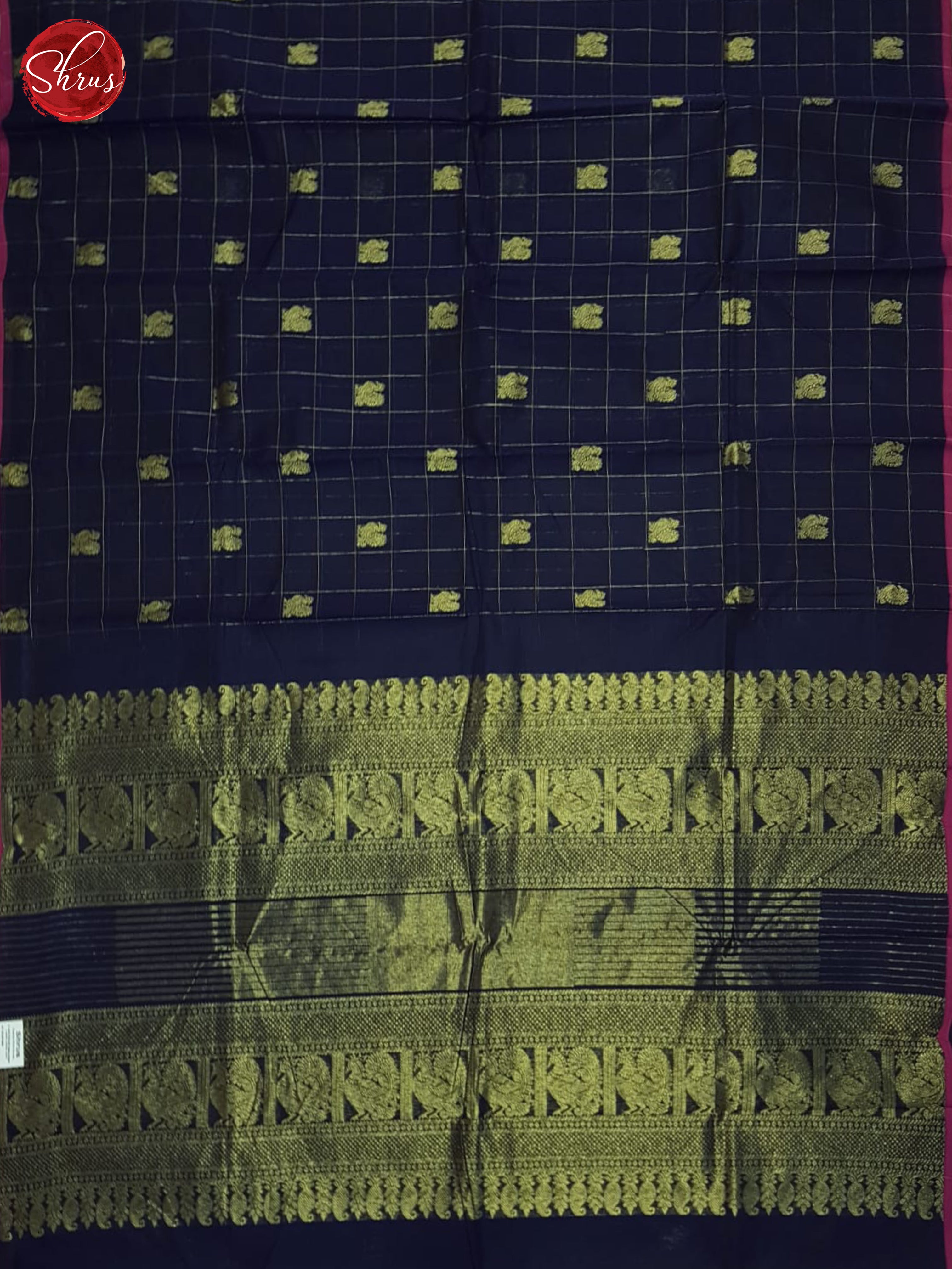 Blue & Pink - Kanchi Cotton Saree - Shop on ShrusEternity.com