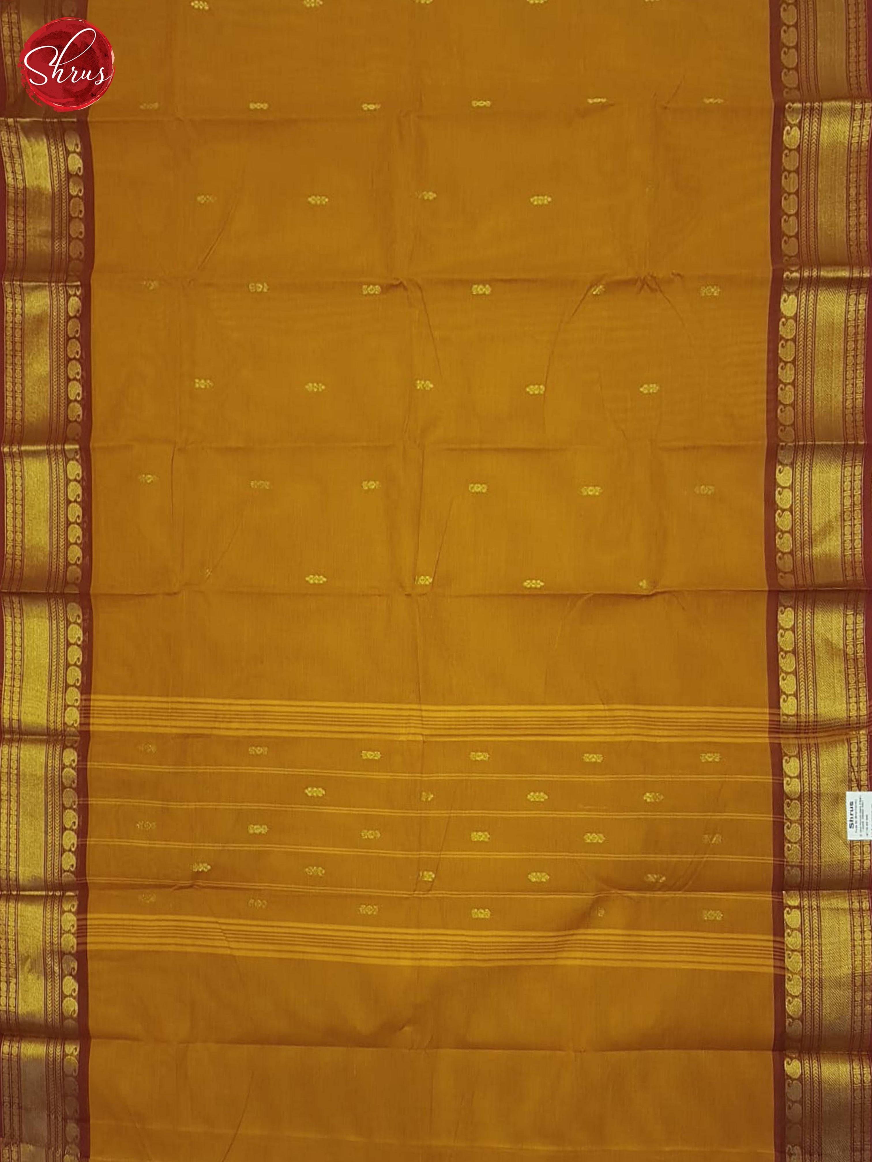 Mustard & Brown- Chettinad Cotton Saree - Shop on ShrusEternity.com