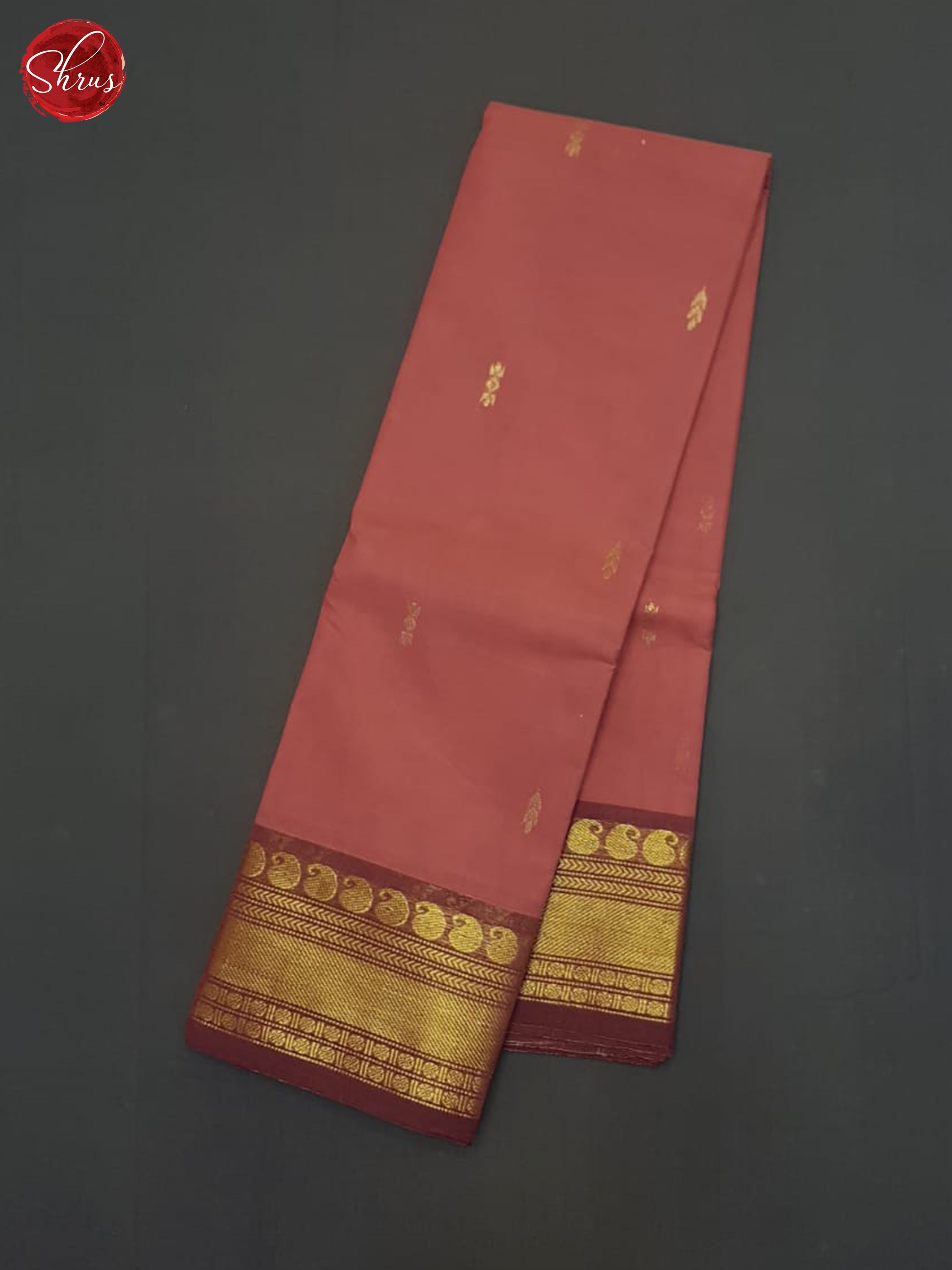 Dusty Red  & Brown- Chettinad Cotton Saree - Shop on ShrusEternity.com