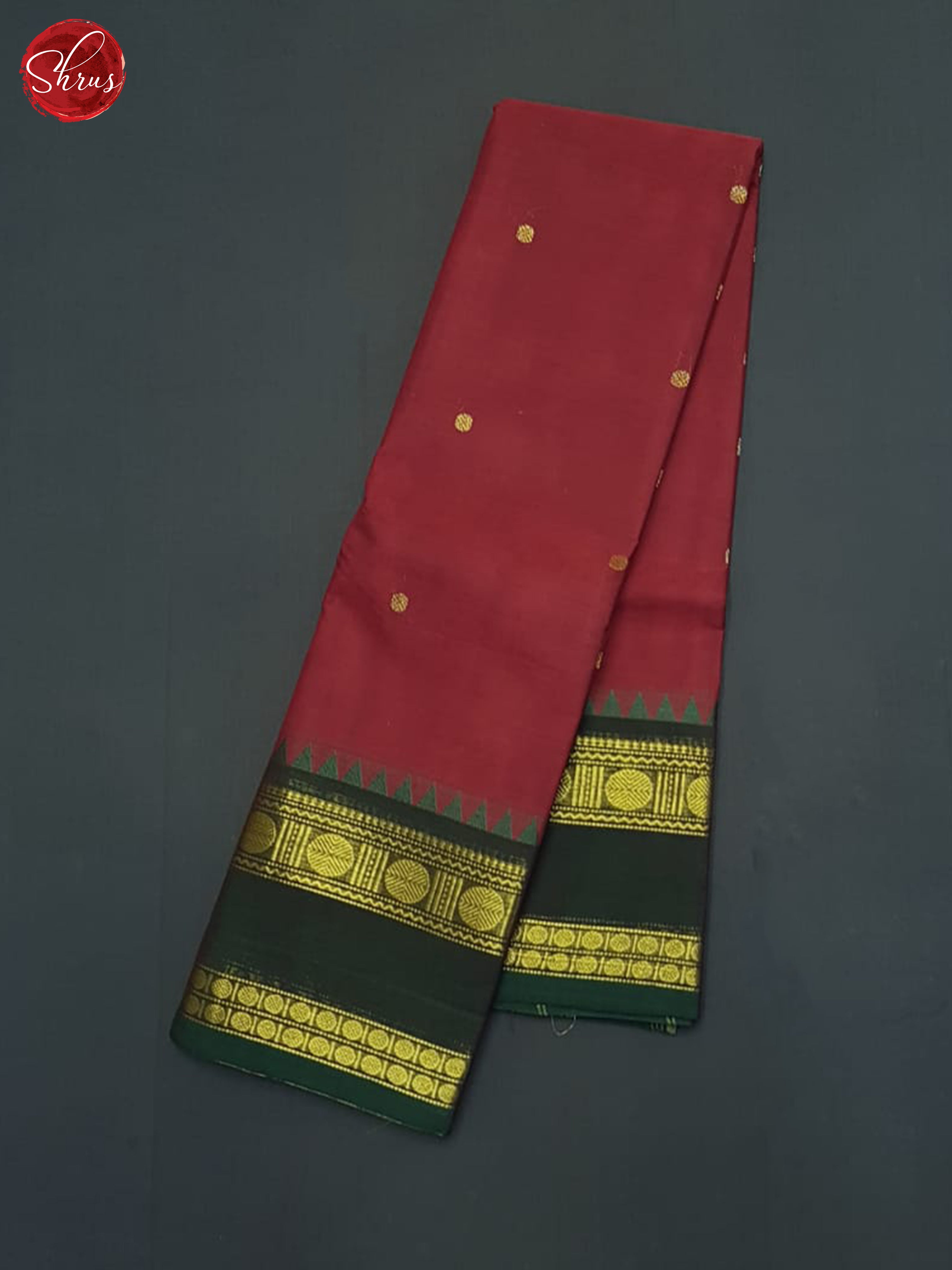 Red & Green- Chettinad Cotton Saree - Shop on ShrusEternity.com