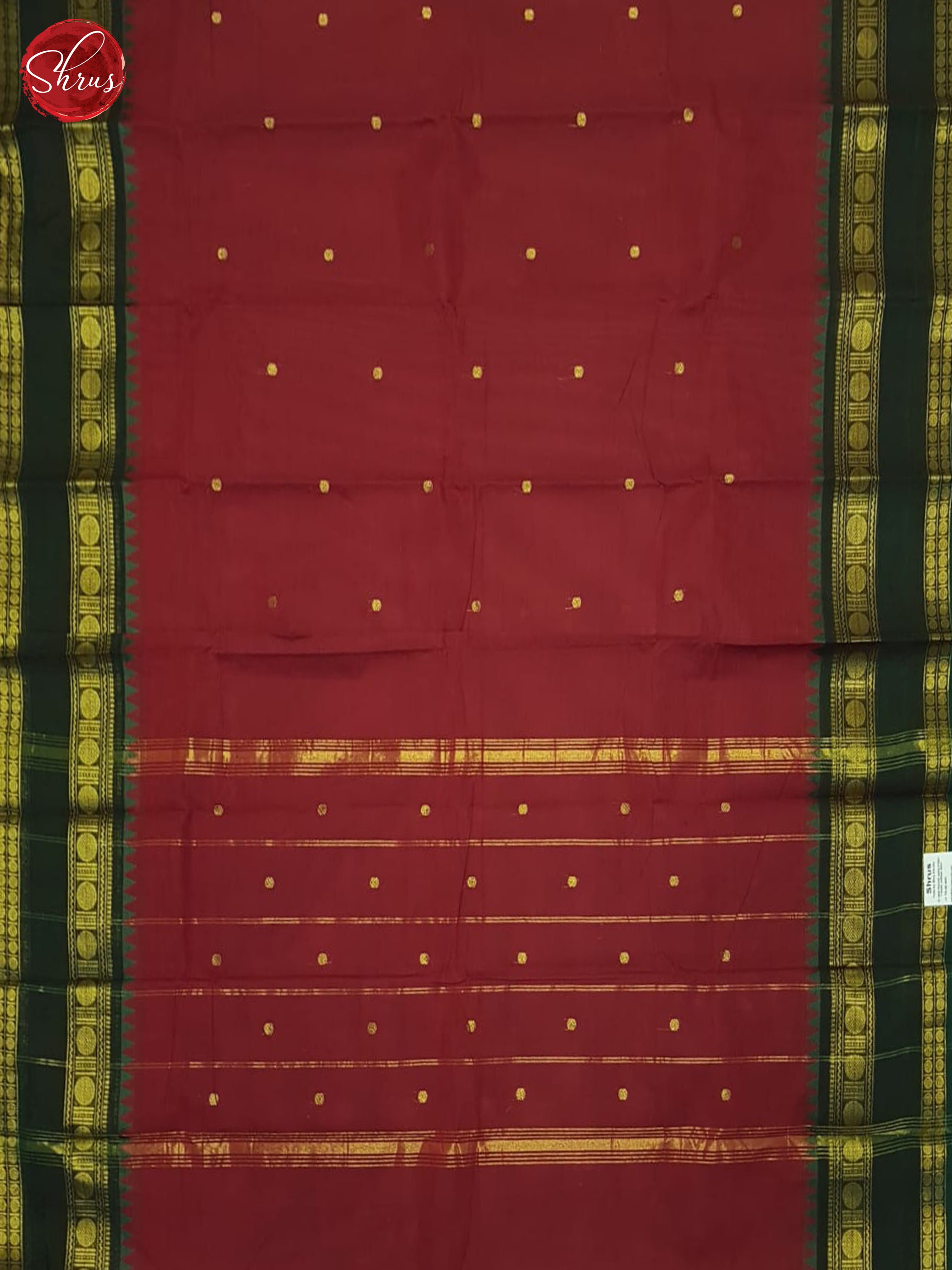 Red & Green- Chettinad Cotton Saree - Shop on ShrusEternity.com