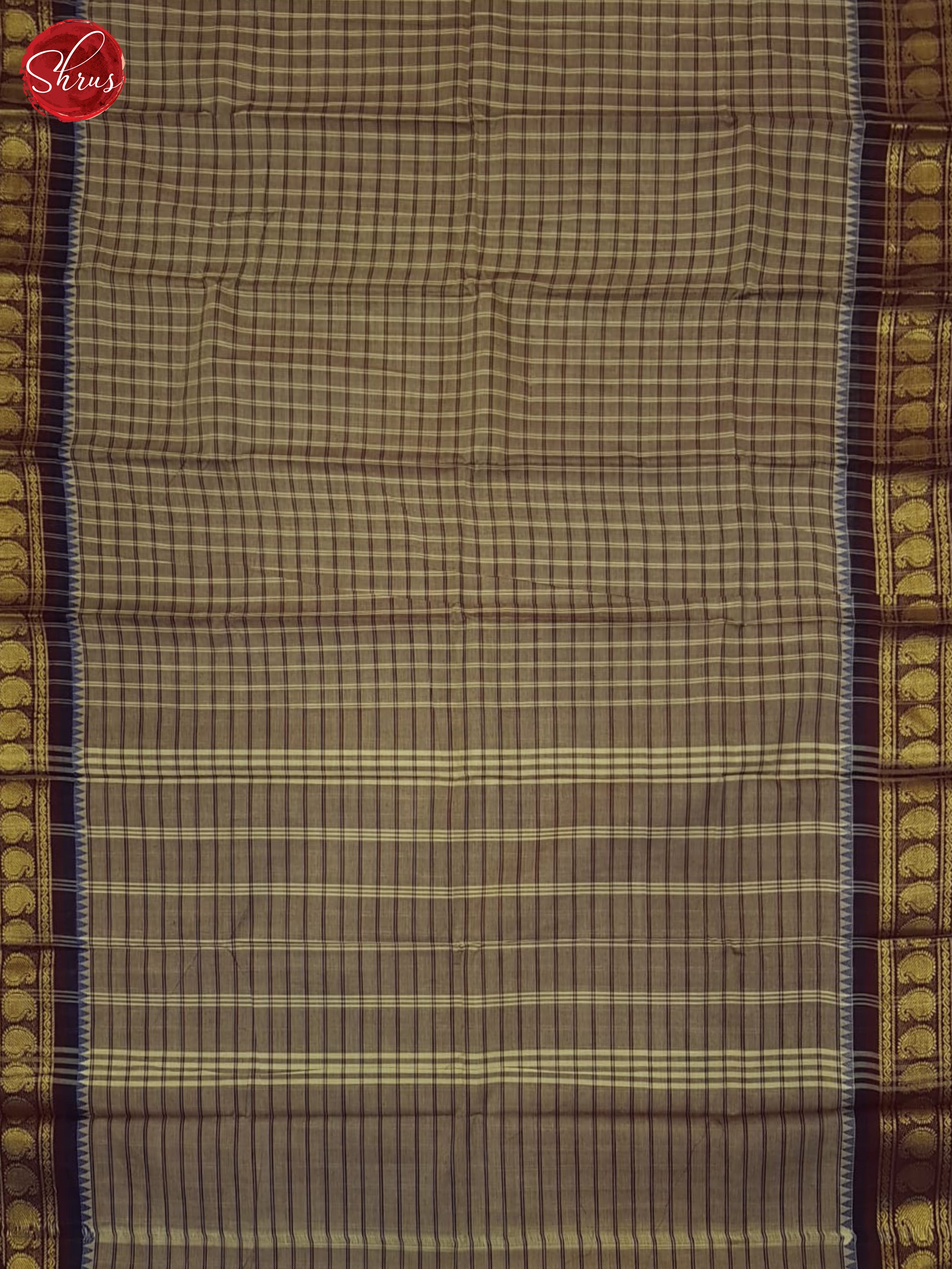 Brown & Dark brown- Chettinad Cotton Saree - Shop on ShrusEternity.com