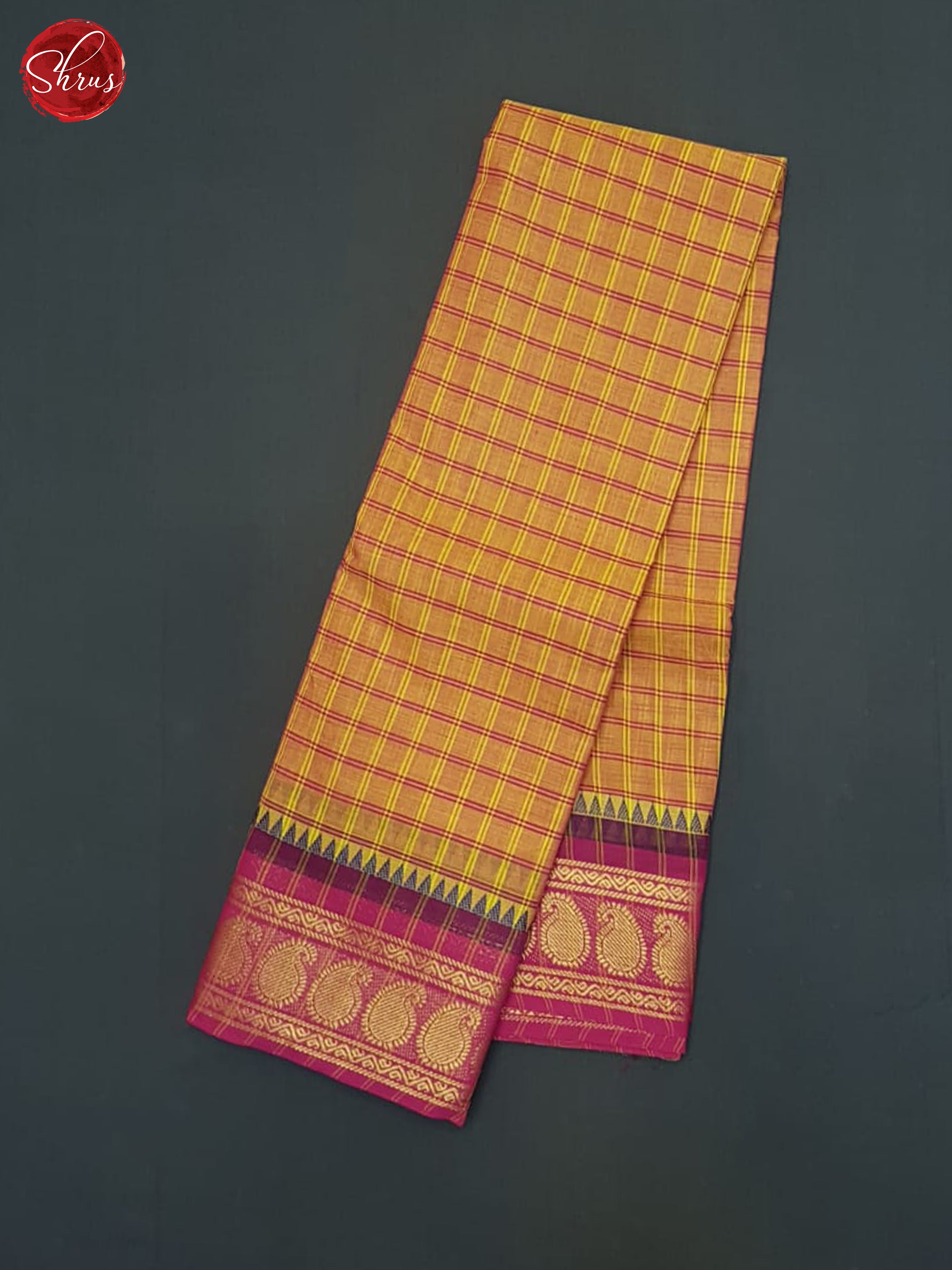 Orange & Pink- Chettinad Cotton Saree - Shop on ShrusEternity.com