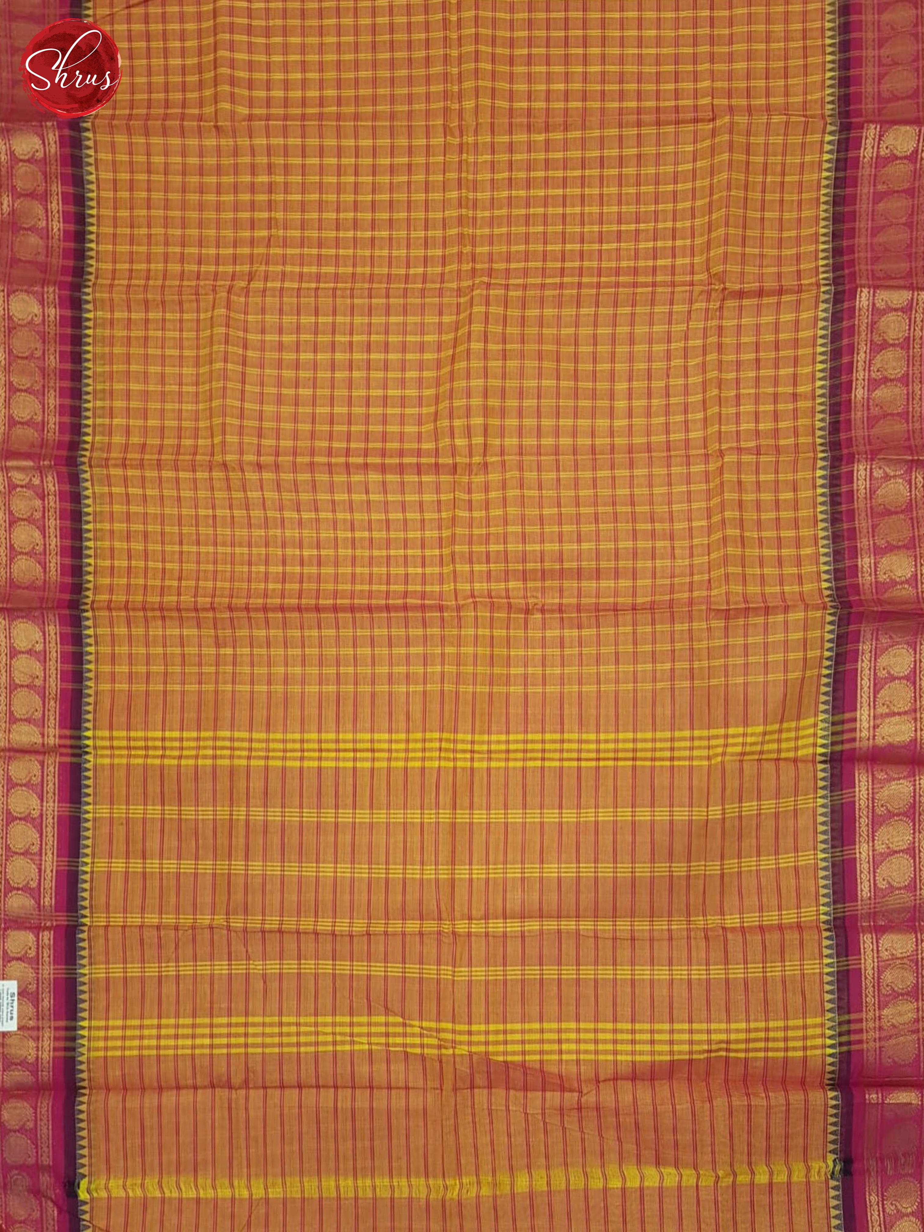 Orange & Pink- Chettinad Cotton Saree - Shop on ShrusEternity.com