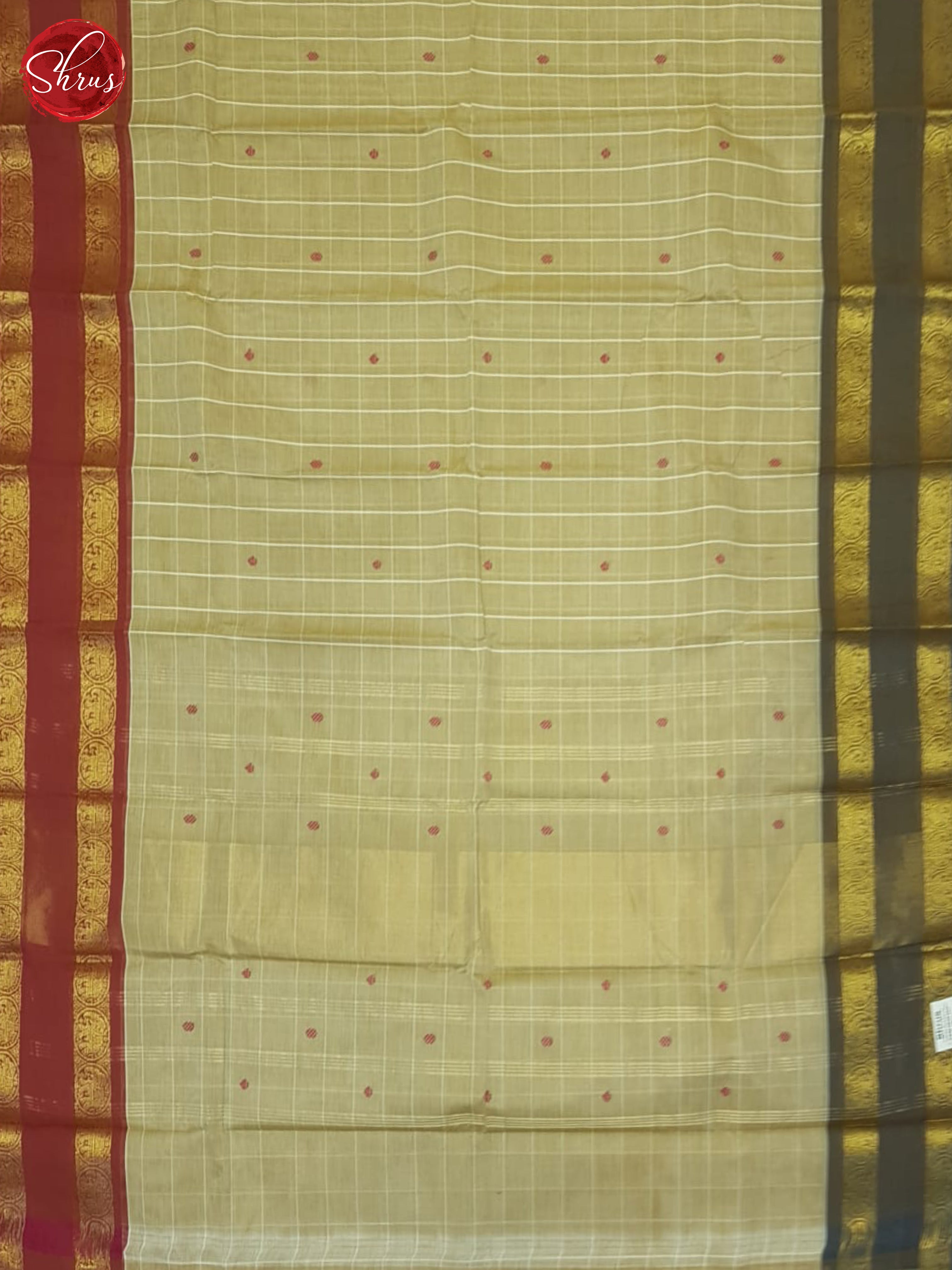 Beige & Maroon- Chettinad Cotton Saree - Shop on ShrusEternity.com