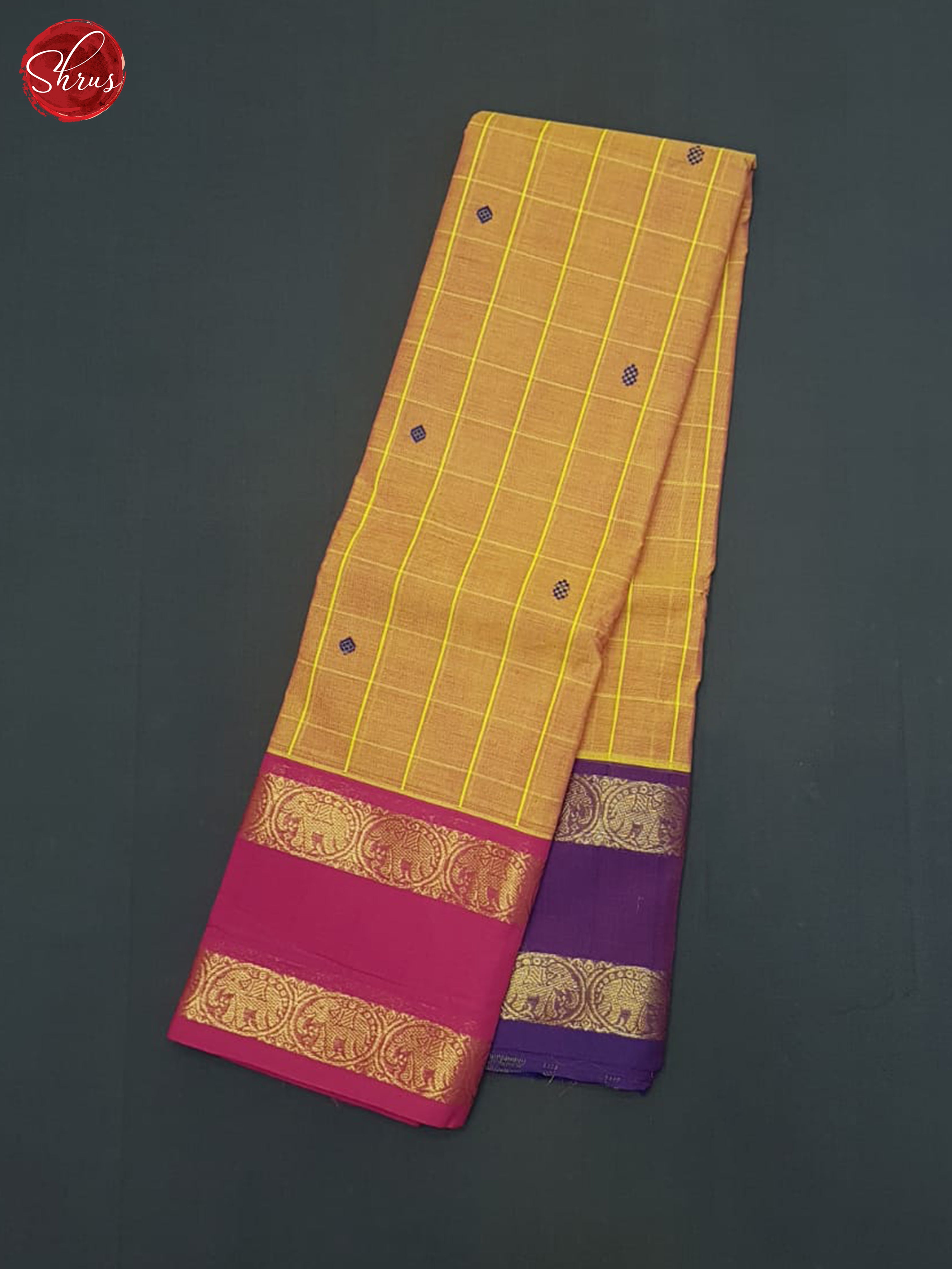 Orange & Pink  - Chettinad Cotton Saree - Shop on ShrusEternity.com