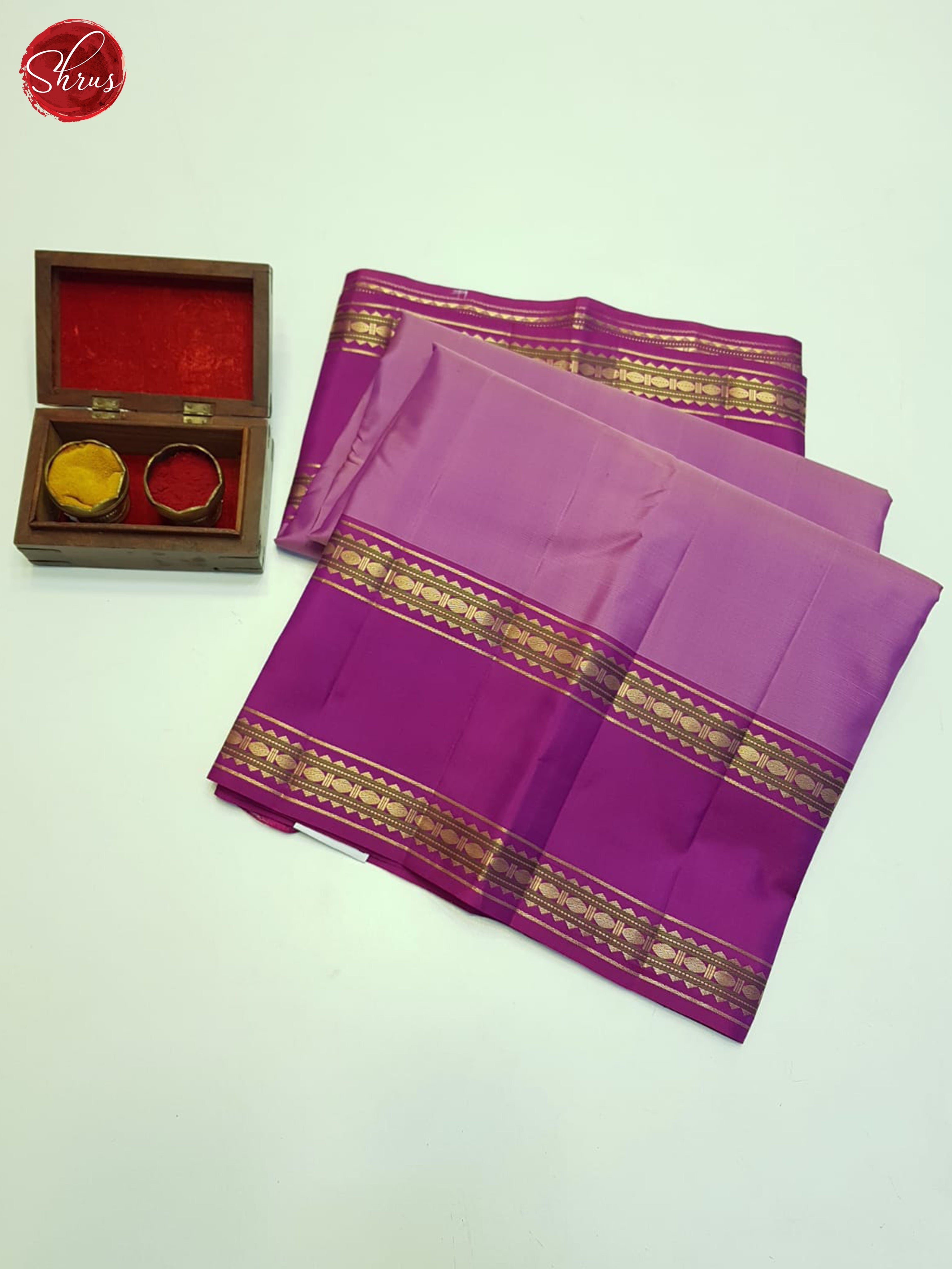 Lavender & Purple - Kanchipuram silk Saree - Shop on ShrusEternity.com