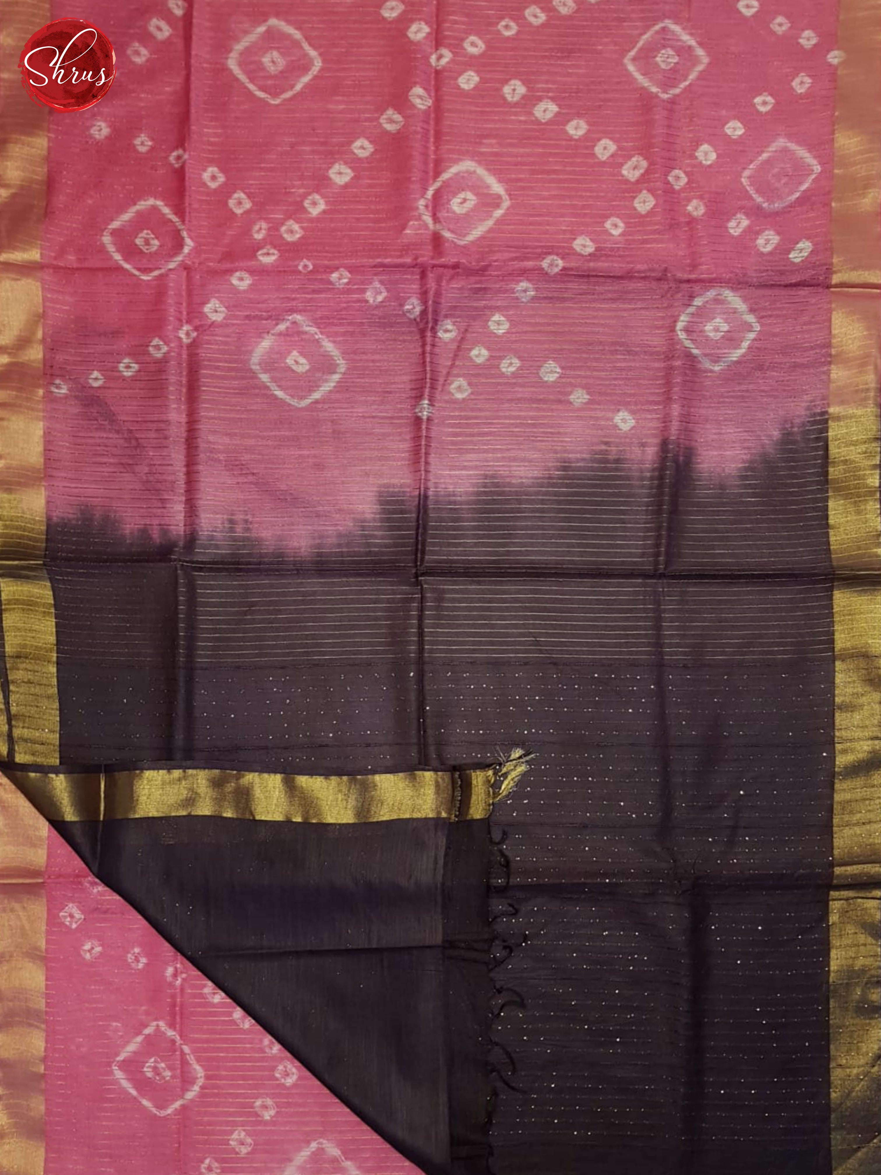 Pink And Wine- Shibori Saree - Shop on ShrusEternity.com