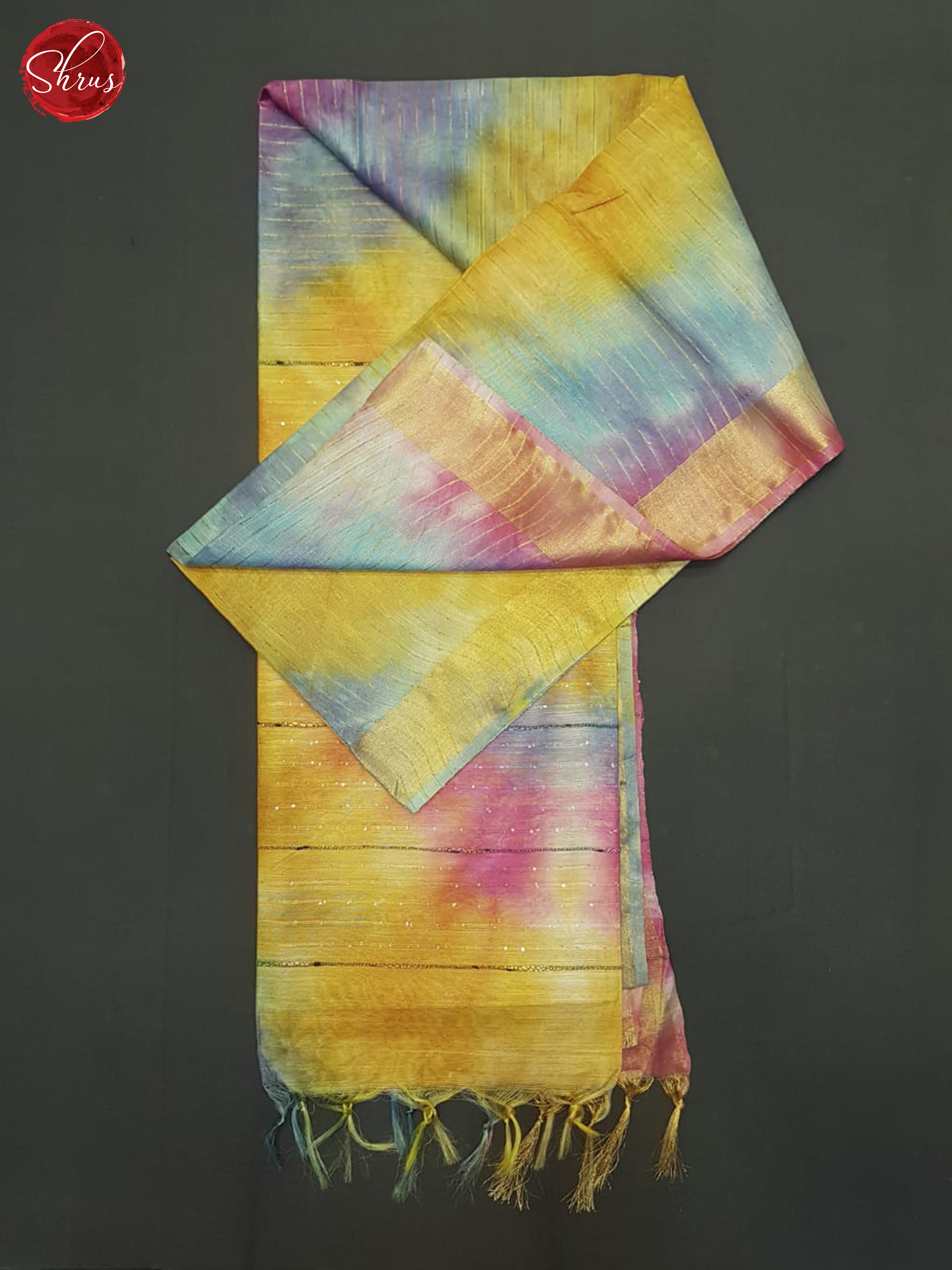 Yellow And Multi- Shibori saree - Shop on ShrusEternity.com