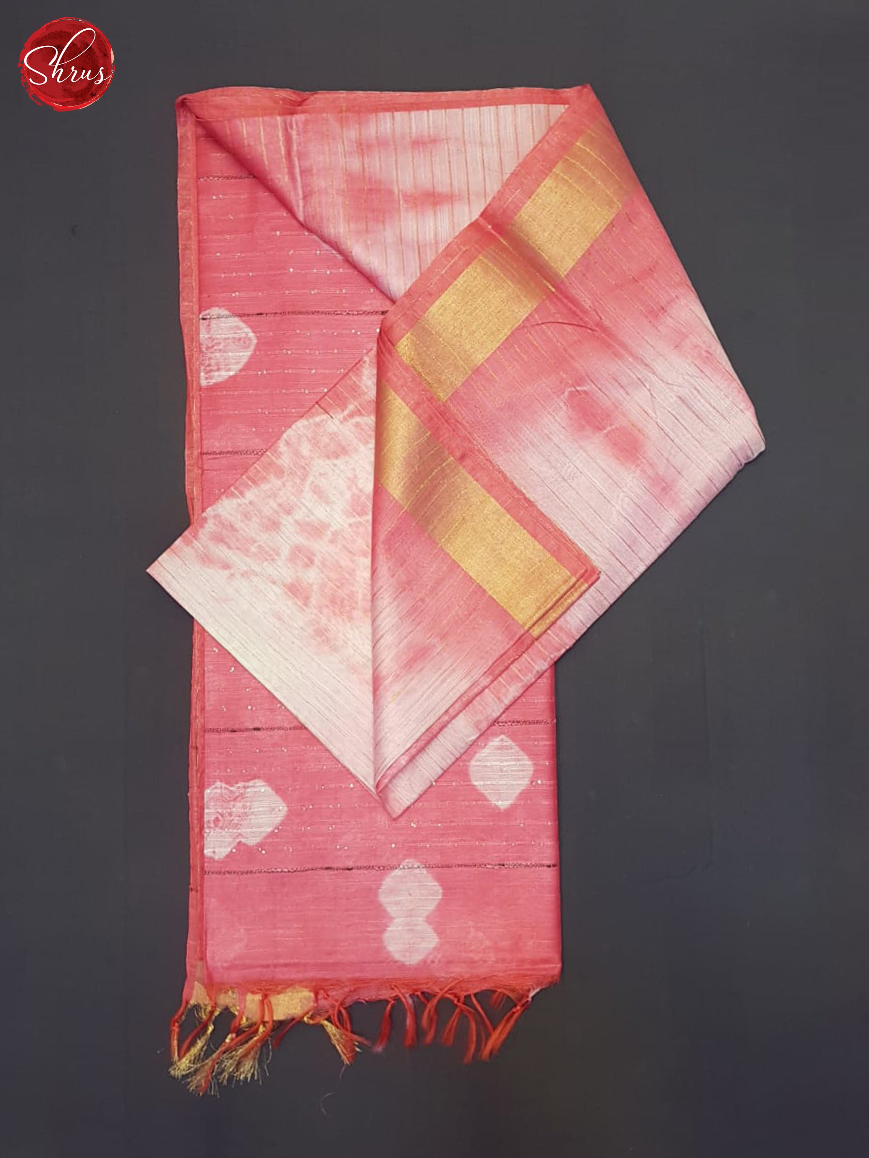 Cream And Pink- Shibori Saree - Shop on ShrusEternity.com