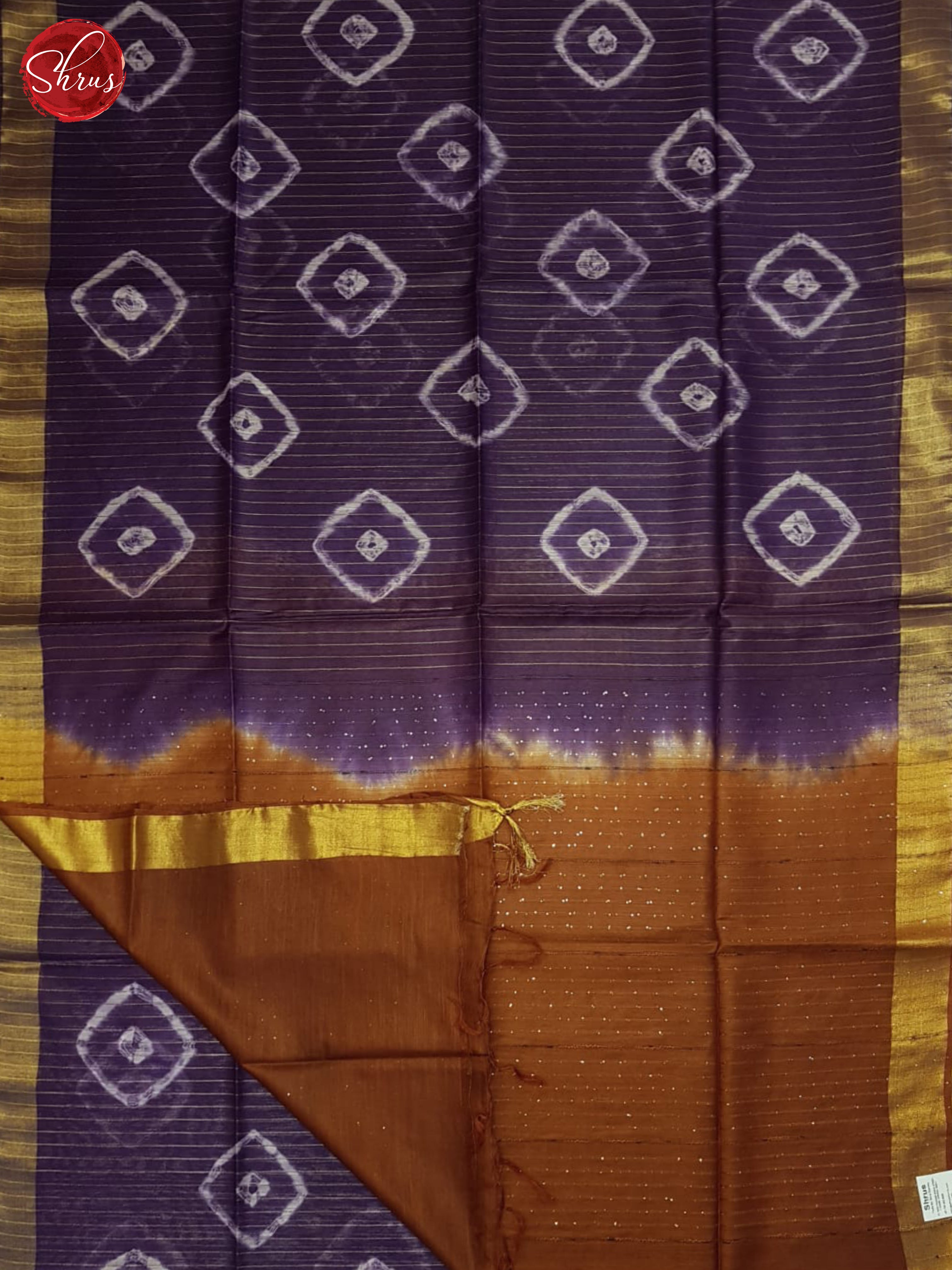 Purple And Brown- Shibori Saree - Shop on ShrusEternity.com