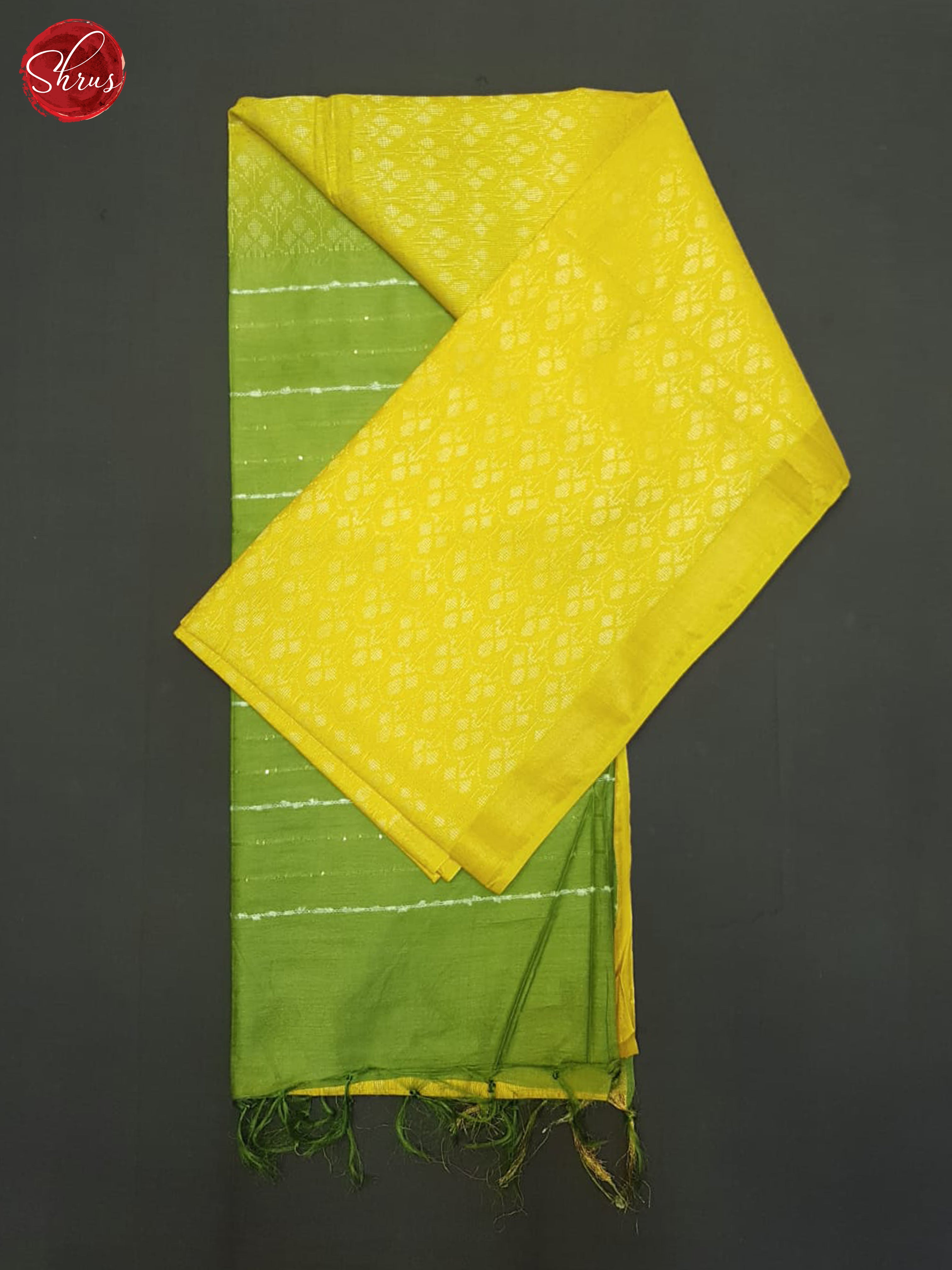 Yellow And Green-Semi Tussar Saree - Shop on ShrusEternity.com
