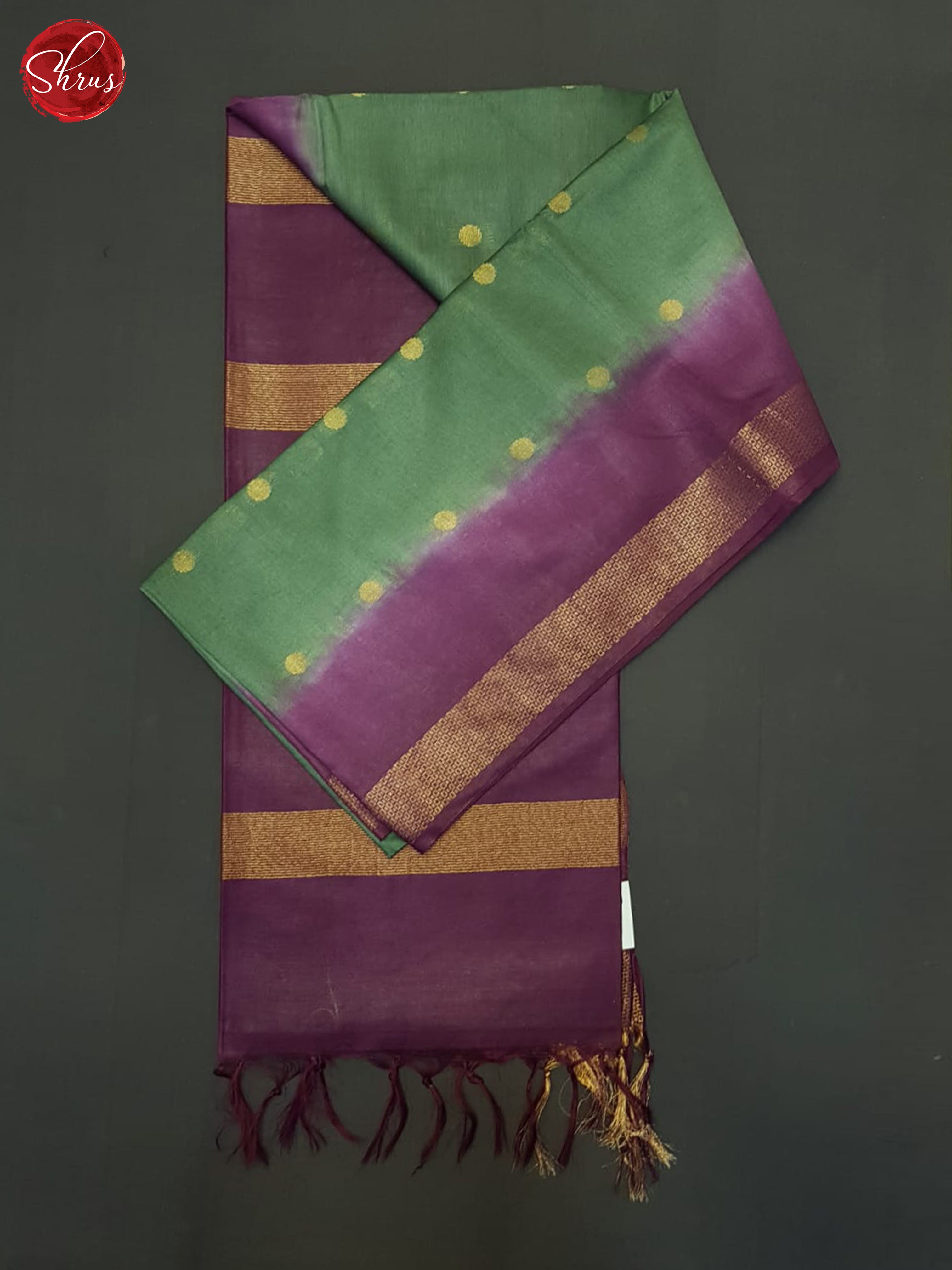 Green & Purple -Semi Tussar Saree