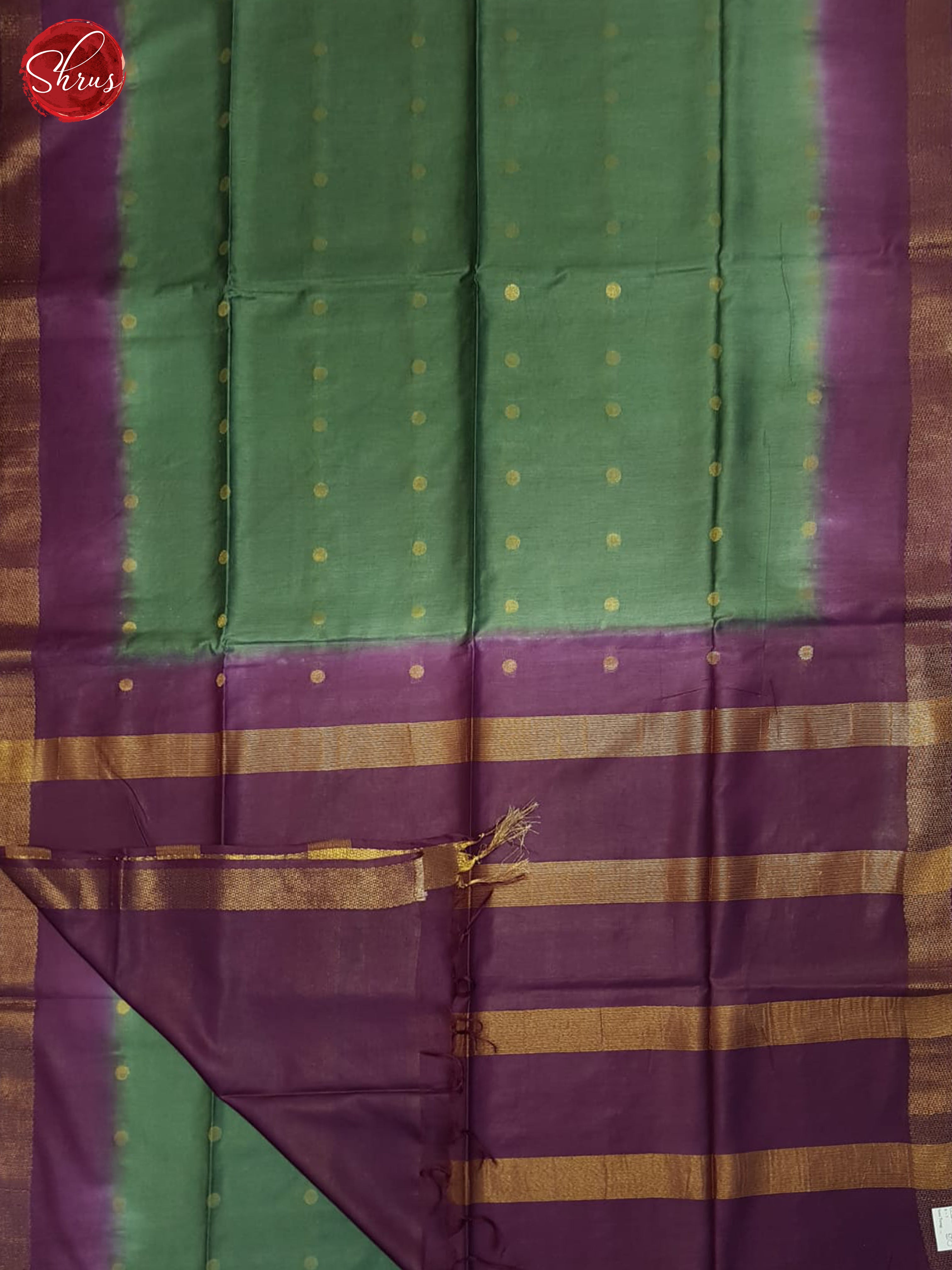 Green & Purple -Semi Tussar Saree - Shop on ShrusEternity.com