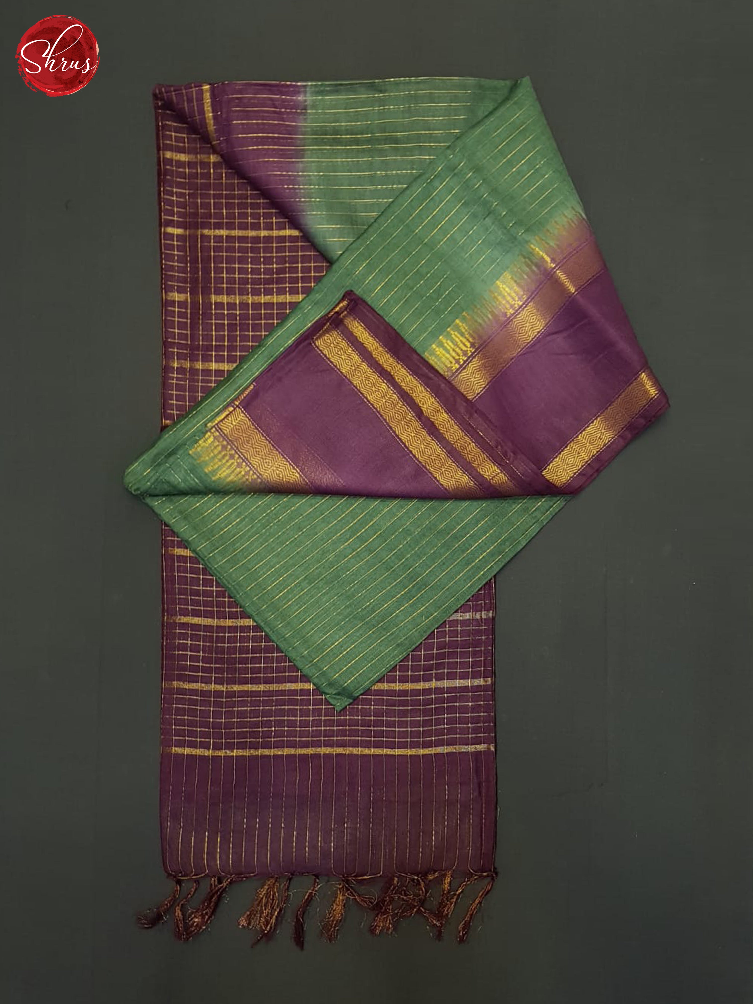 Green & Purple - Semi Tussar Saree