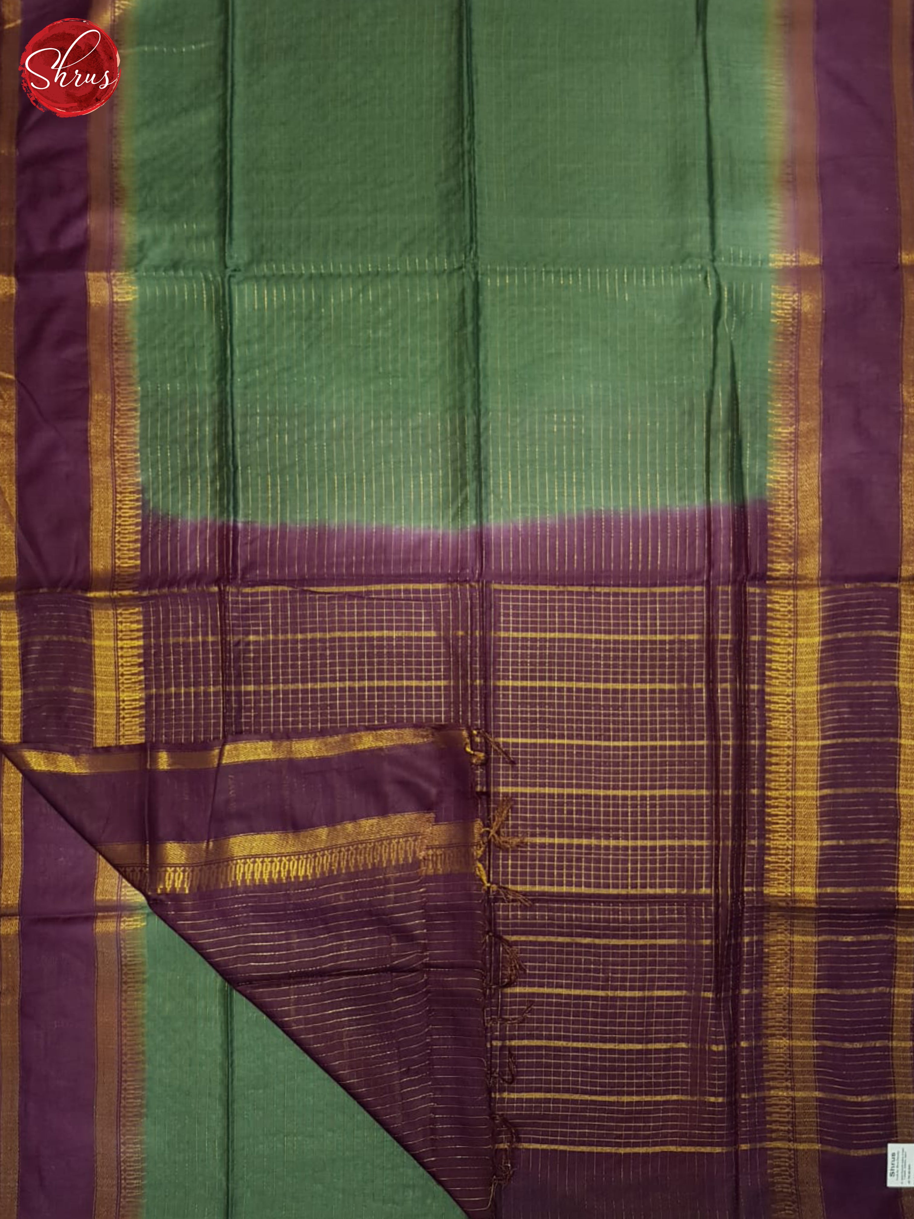 Green & Purple - Semi Tussar Saree - Shop on ShrusEternity.com