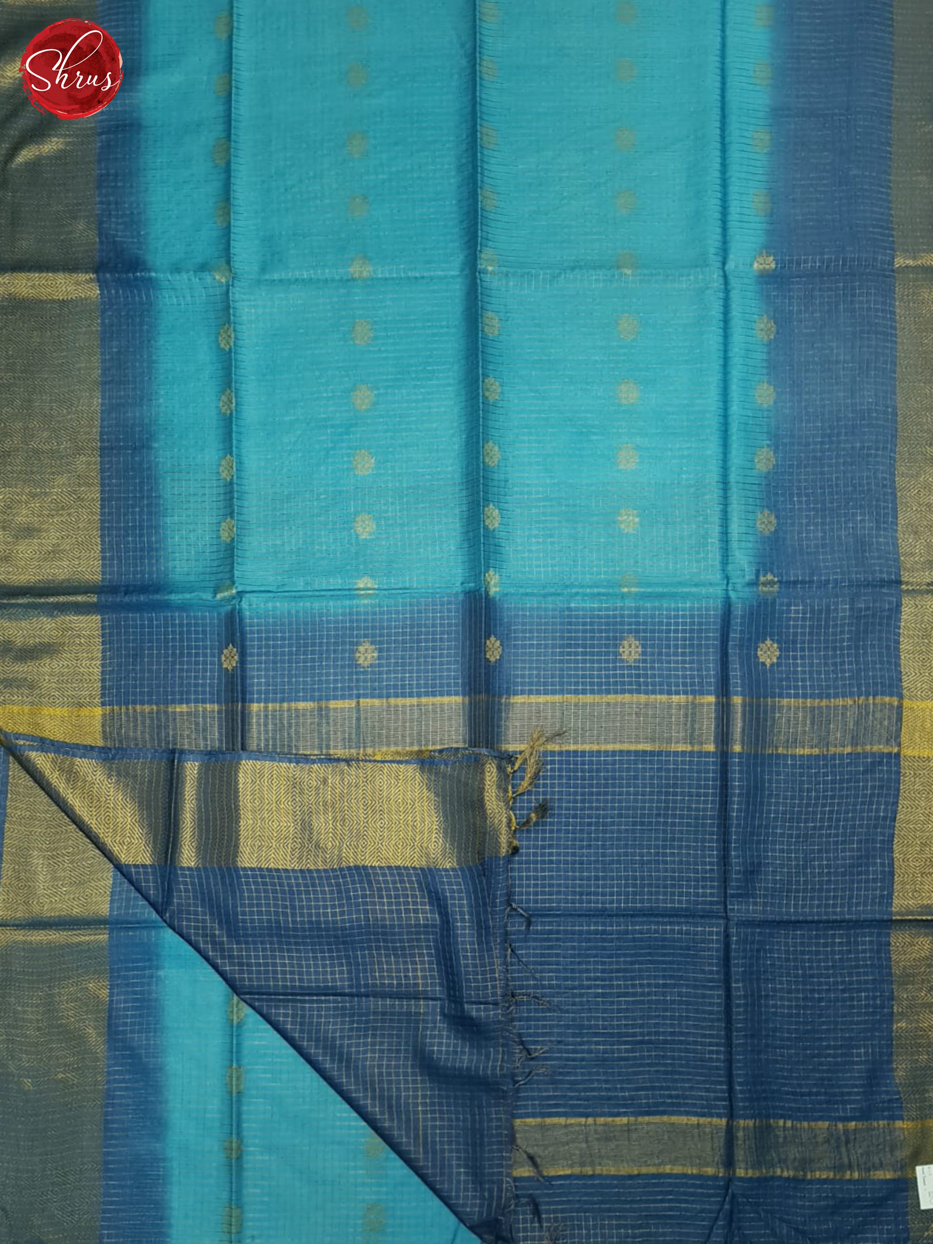 Teal & Blue - Semi Tussar Saree - Shop on ShrusEternity.com