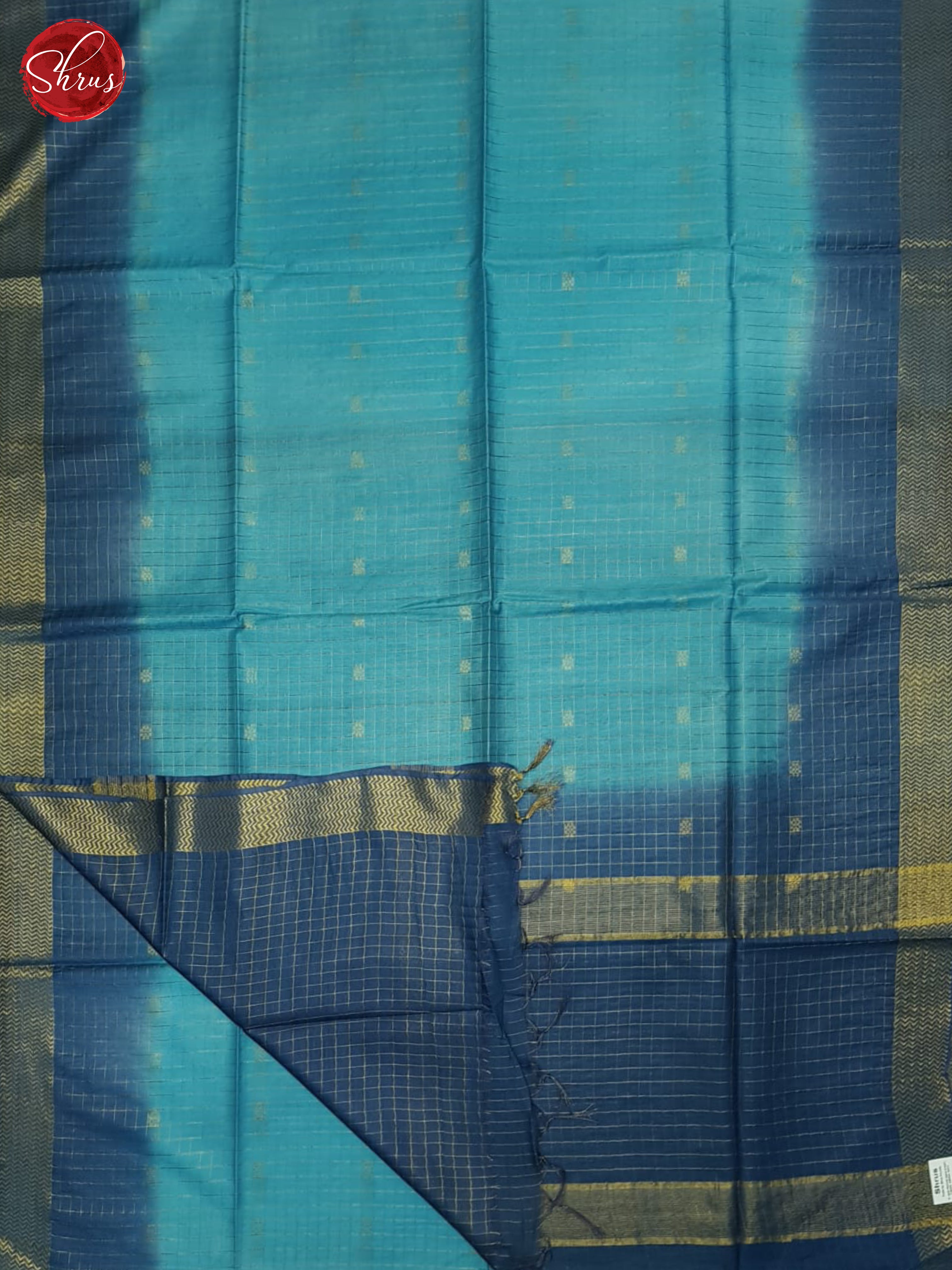 Teal & Blue- Semi Tussar Saree - Shop on ShrusEternity.com