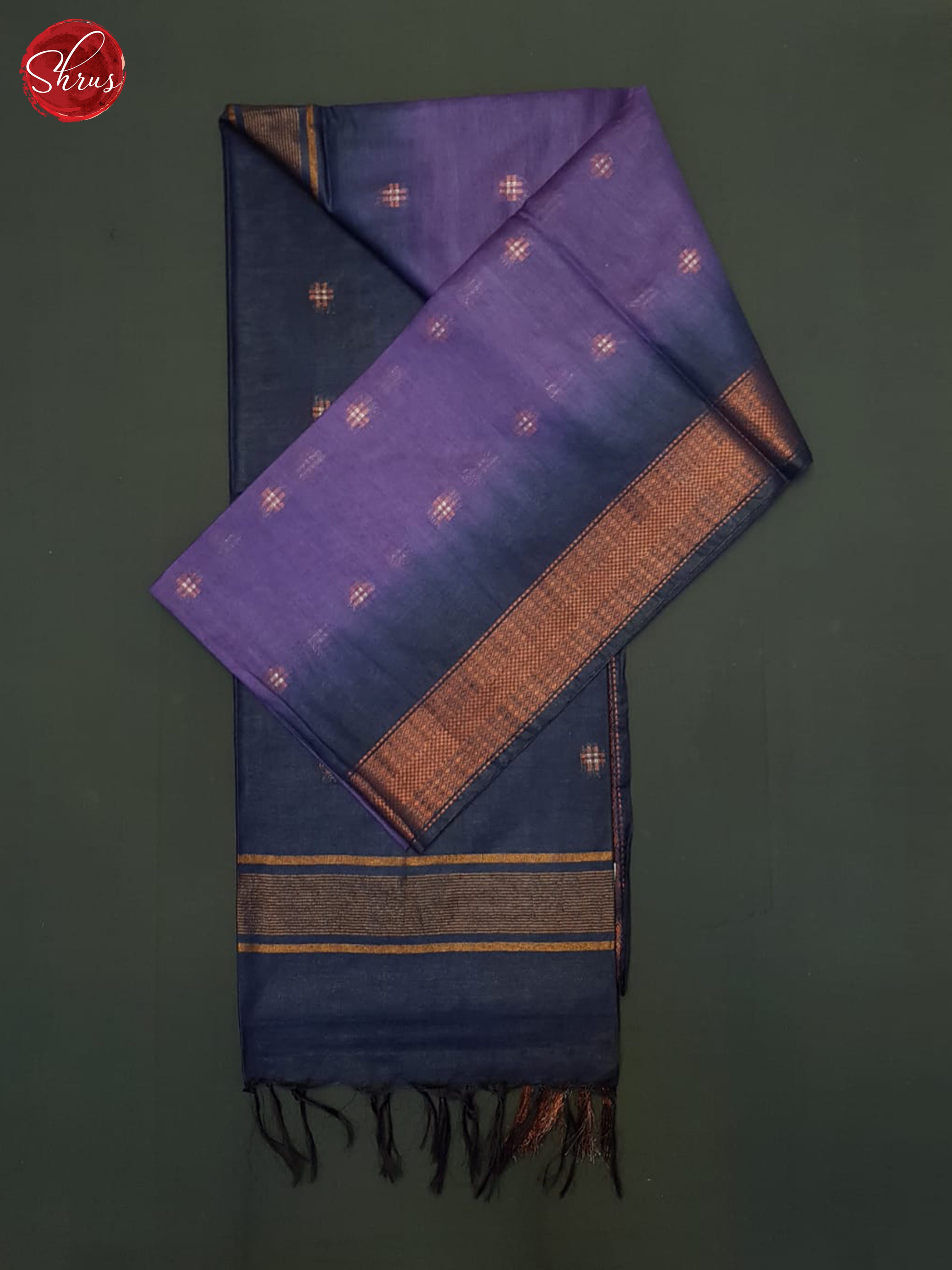 Lavender And Blue- Semi Tussar Saree - Shop on ShrusEternity.com