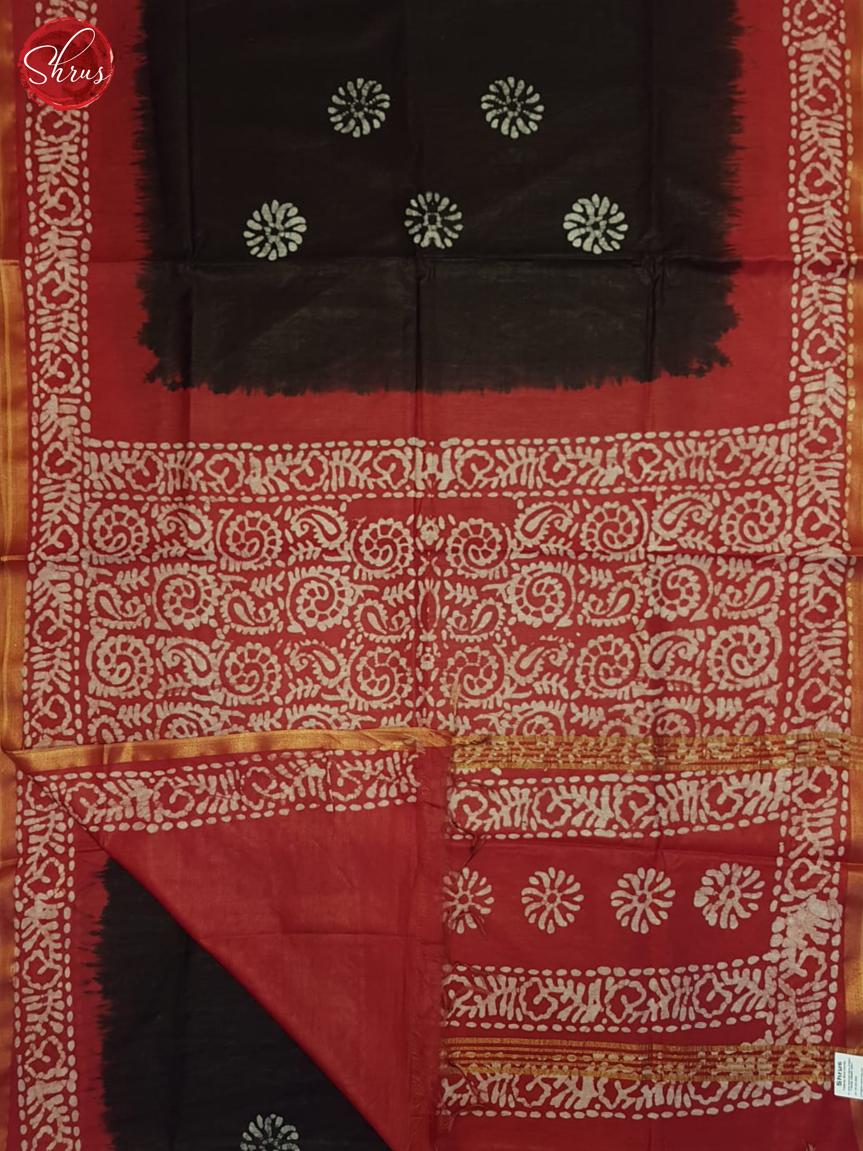 Black & Red- Bhatik Saree - Shop on ShrusEternity.com