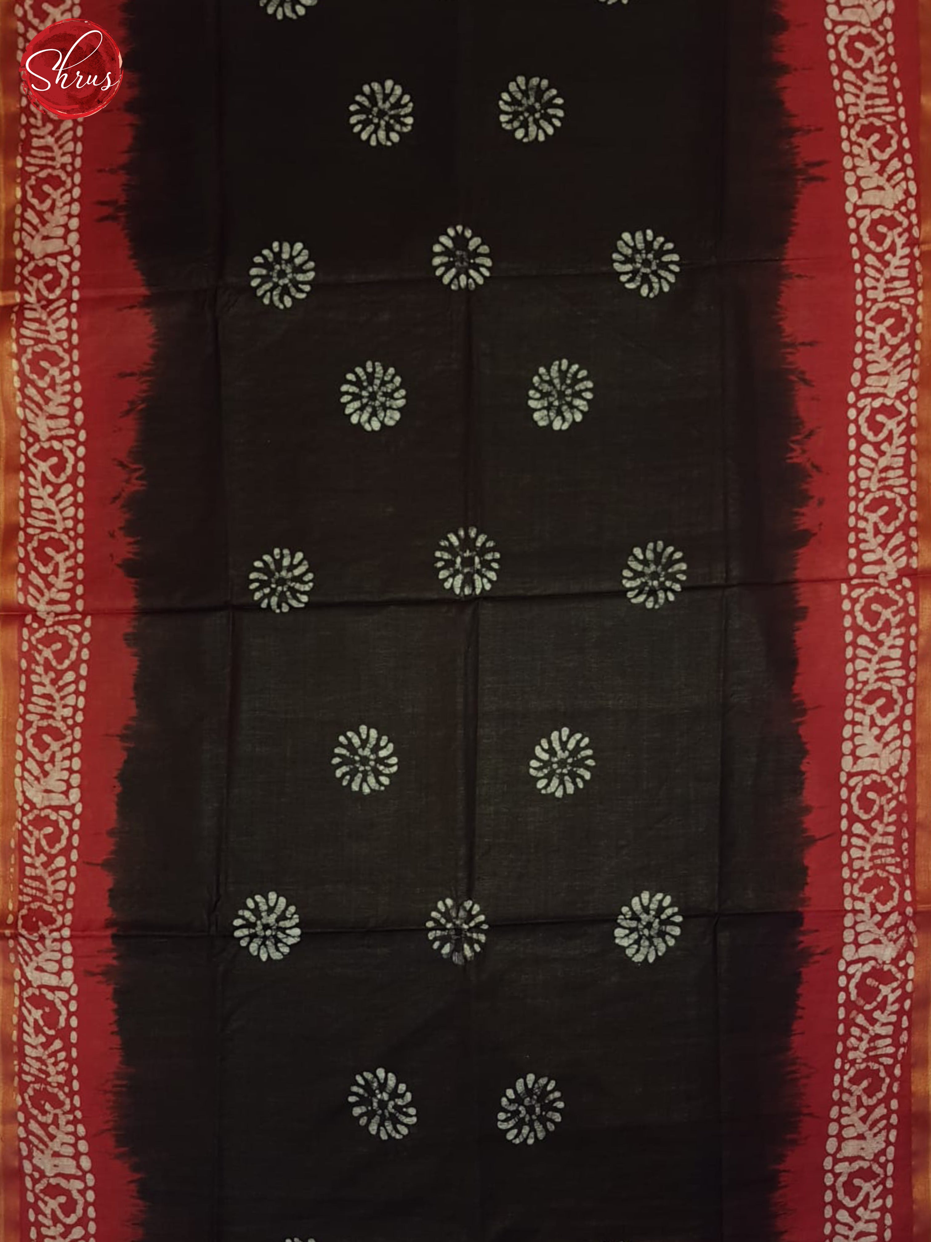 Black & Red- Bhatik Saree - Shop on ShrusEternity.com