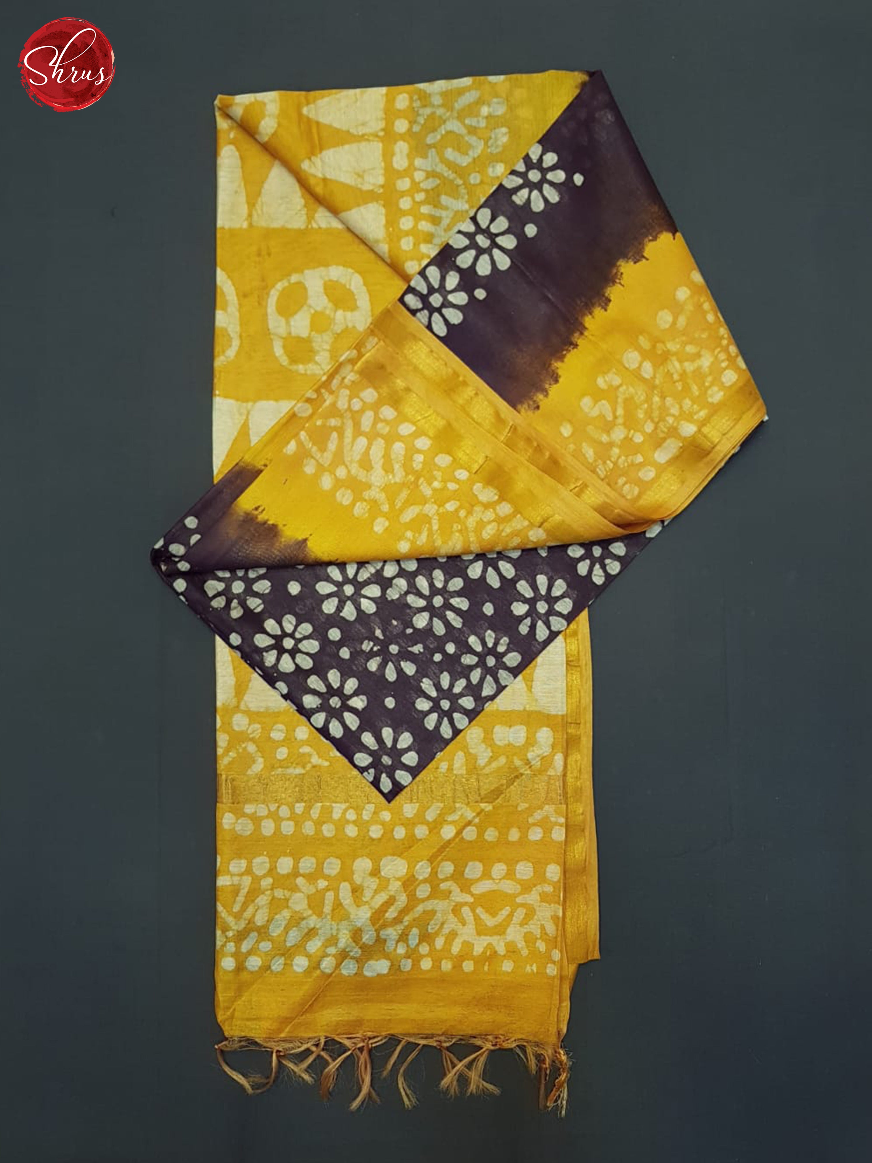 Deep Wine & Mustard- Bhatik Saree - Shop on ShrusEternity.com