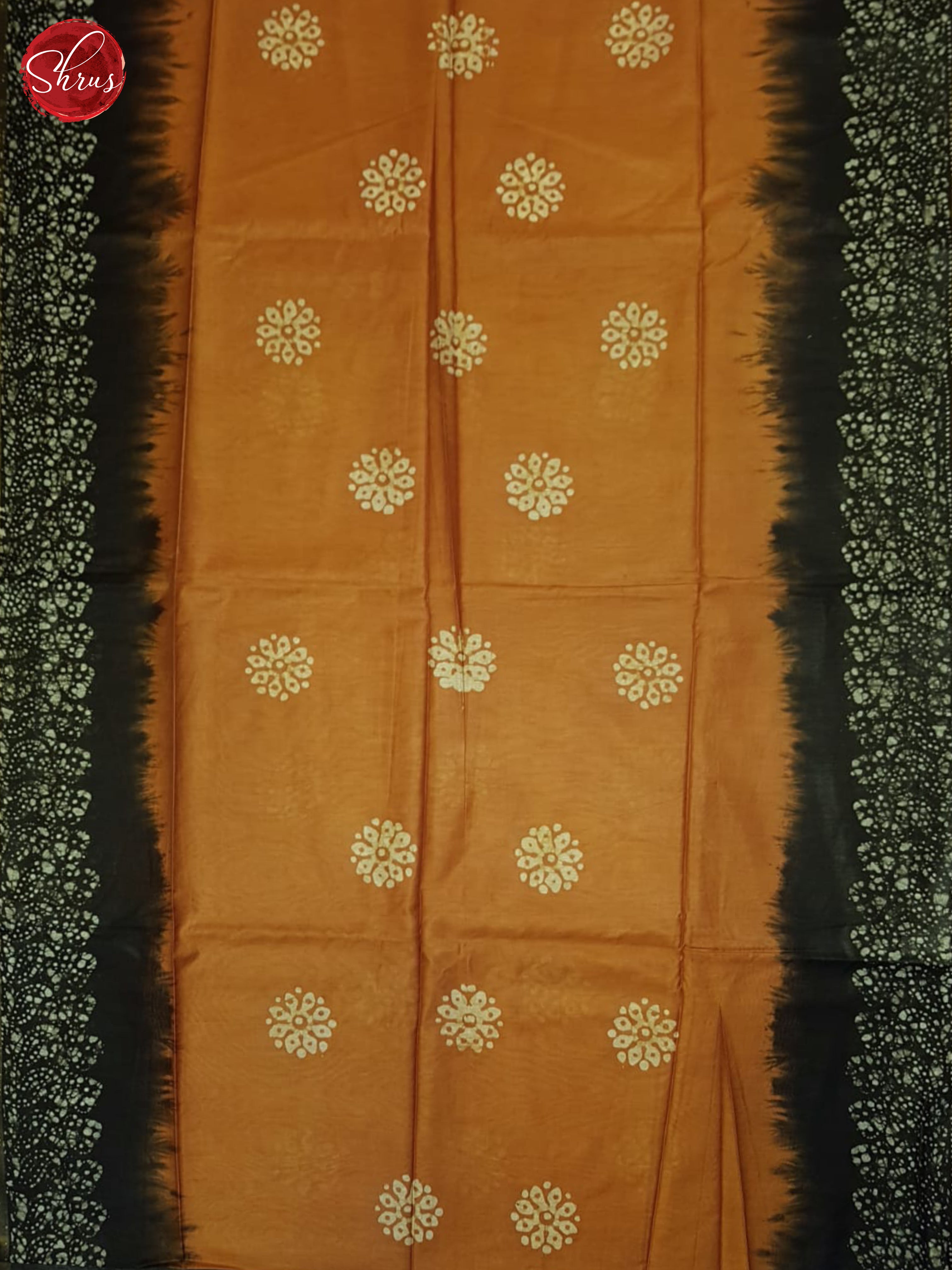 Brick Orange & Black- Bhatik Saree - Shop on ShrusEternity.com