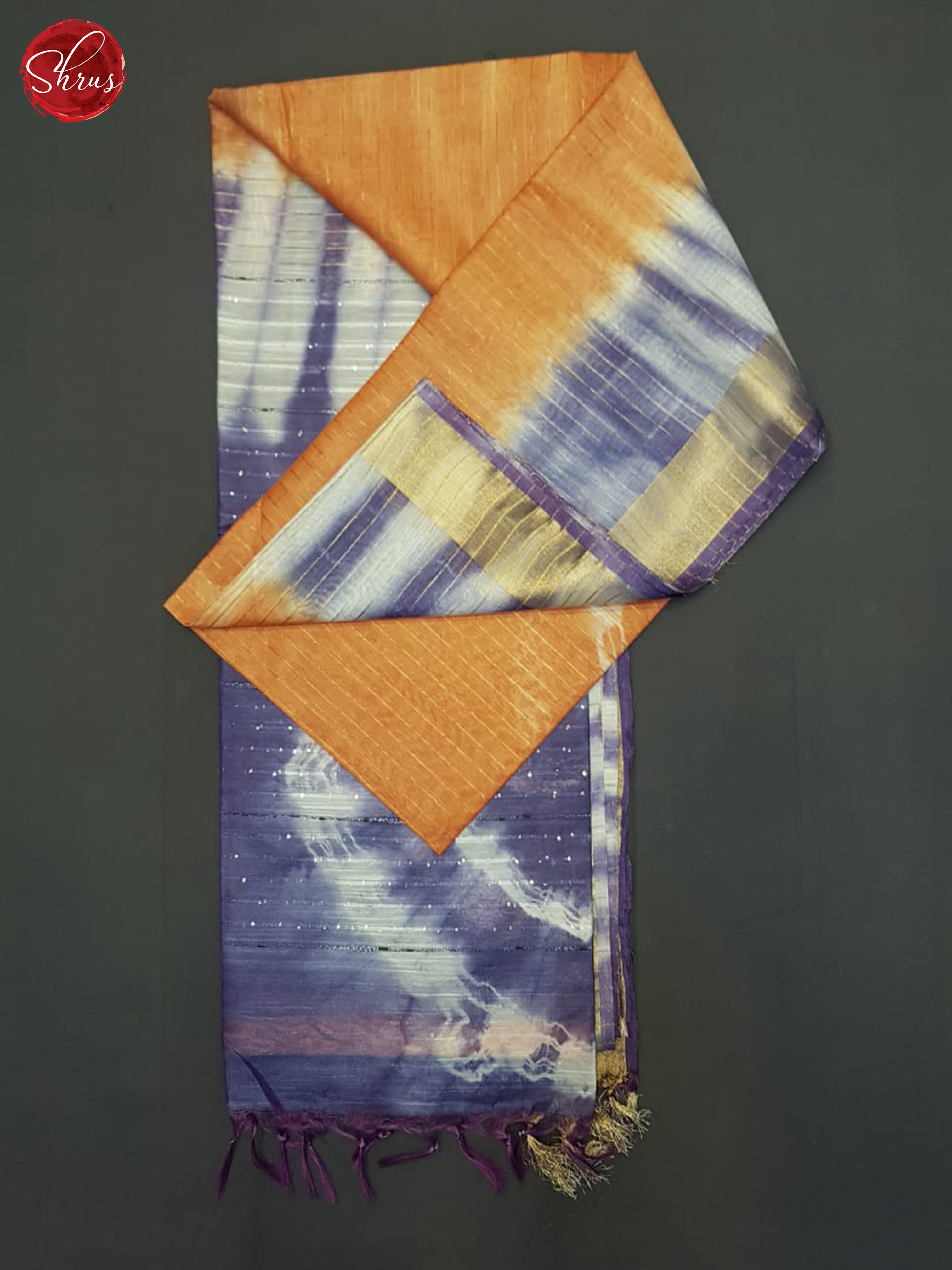 Orange And Lavender- Shibori Saree - Shop on ShrusEternity.com
