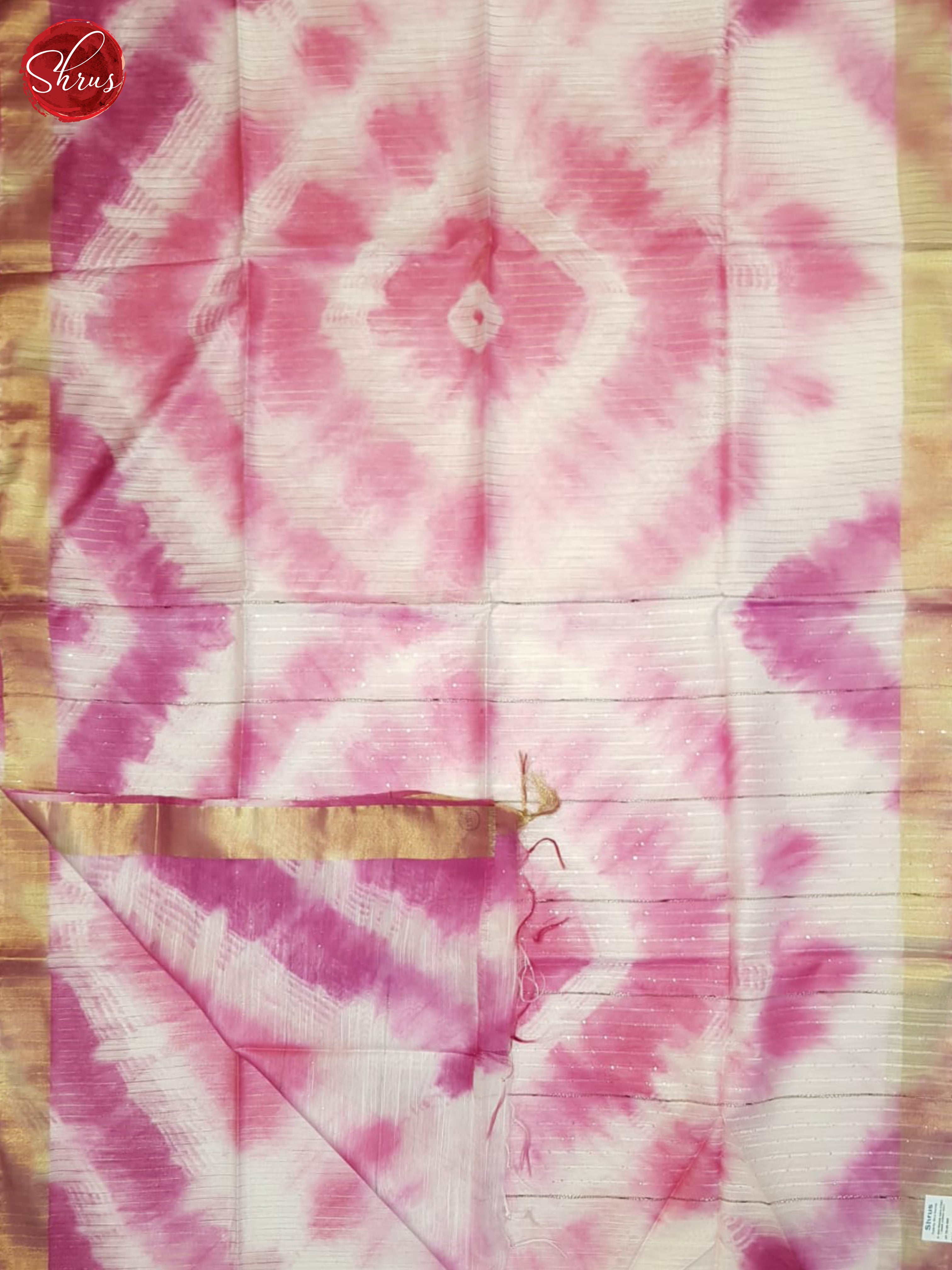 Cream And Candy Pink- Shibori Saree - Shop on ShrusEternity.com