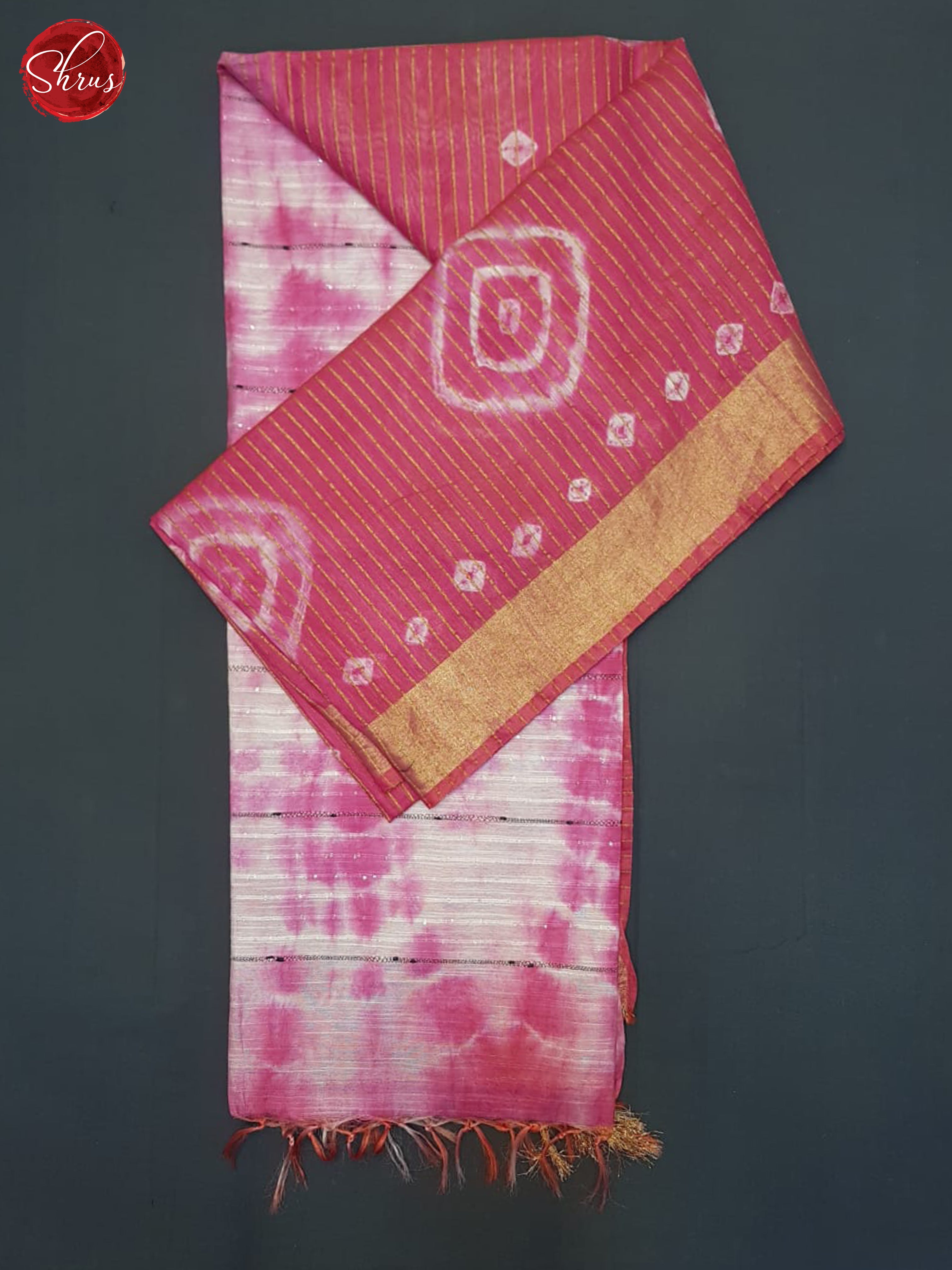 Pink And Cream- Shibori Saree - Shop on ShrusEternity.com