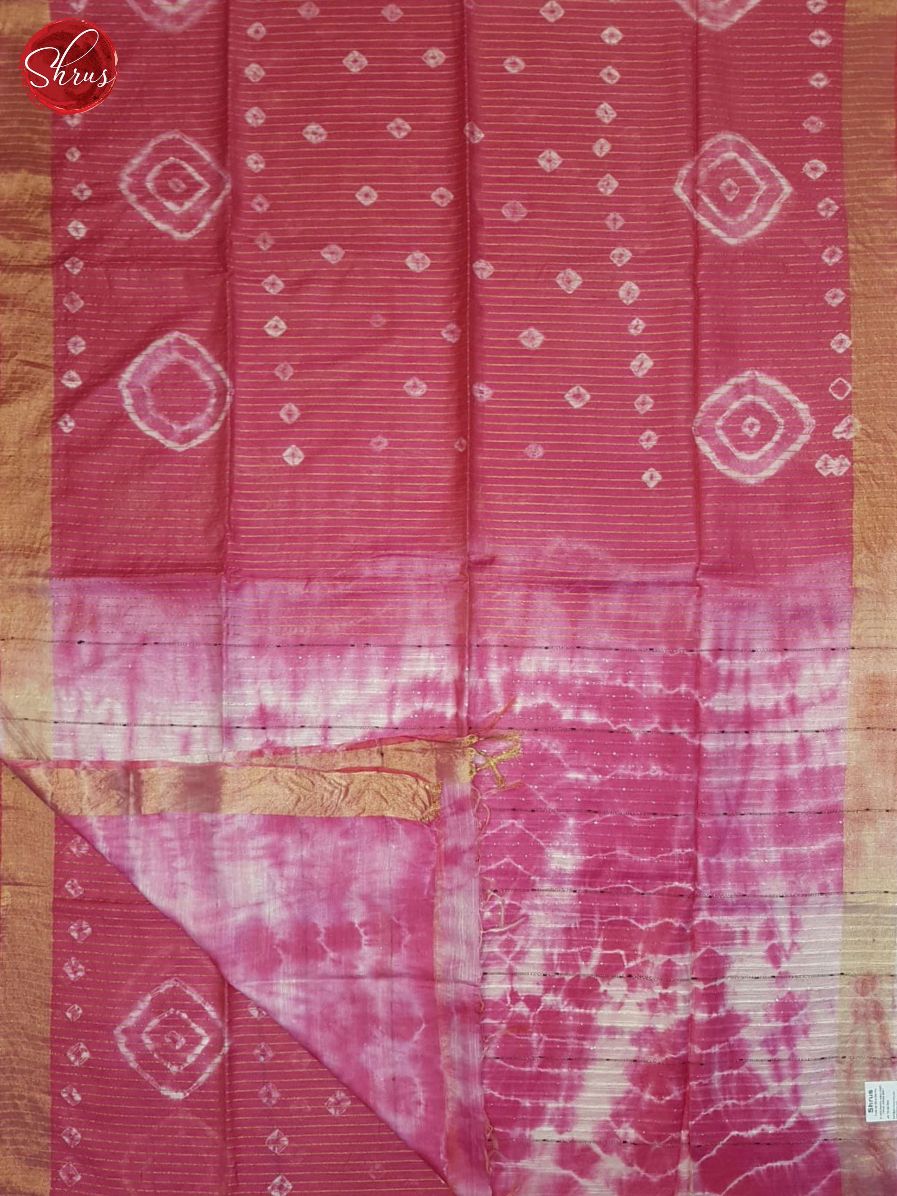 Pink And Cream- Shibori Saree - Shop on ShrusEternity.com