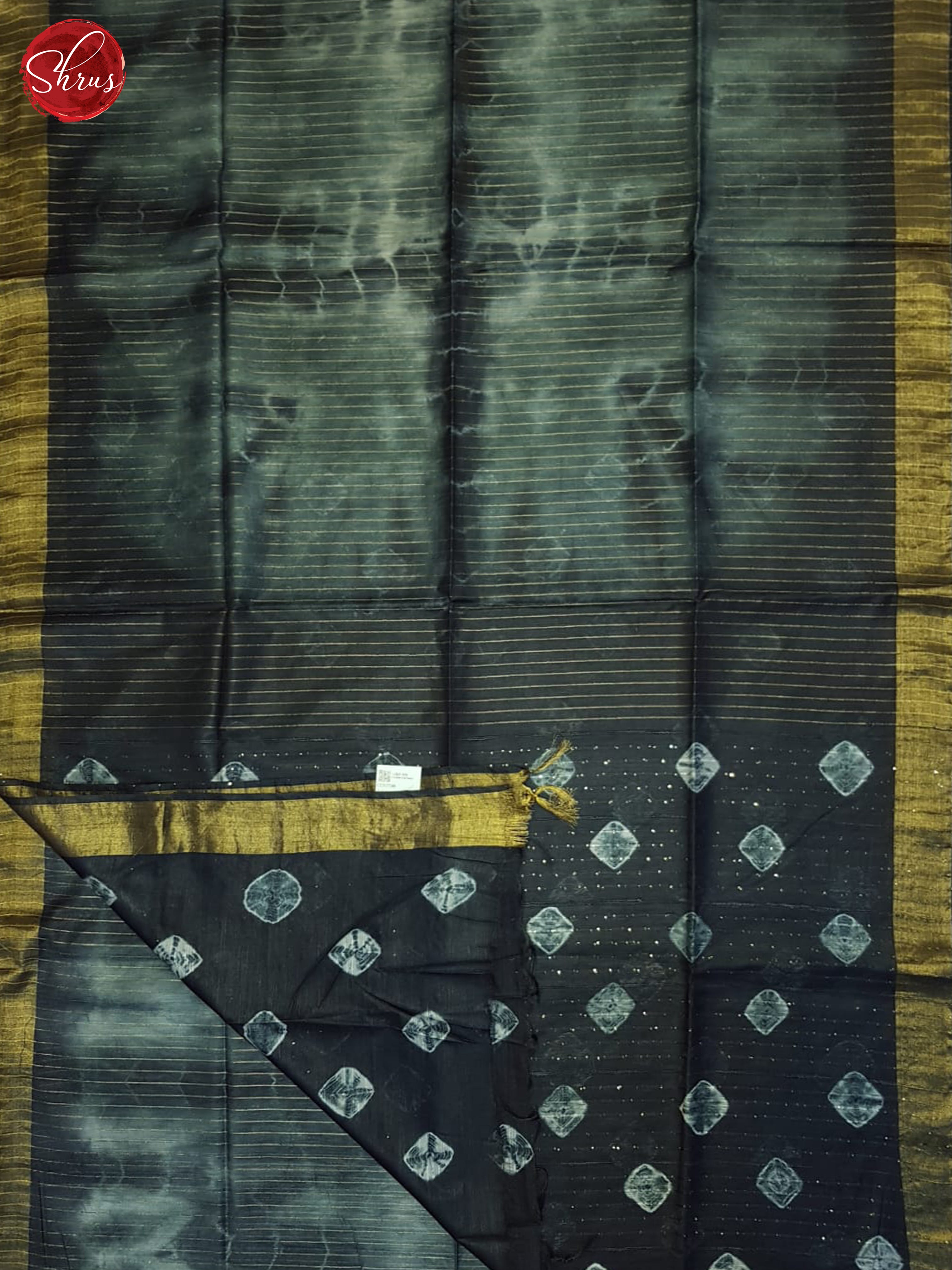 Bluish Grey- Shibori saree - Shop on ShrusEternity.com