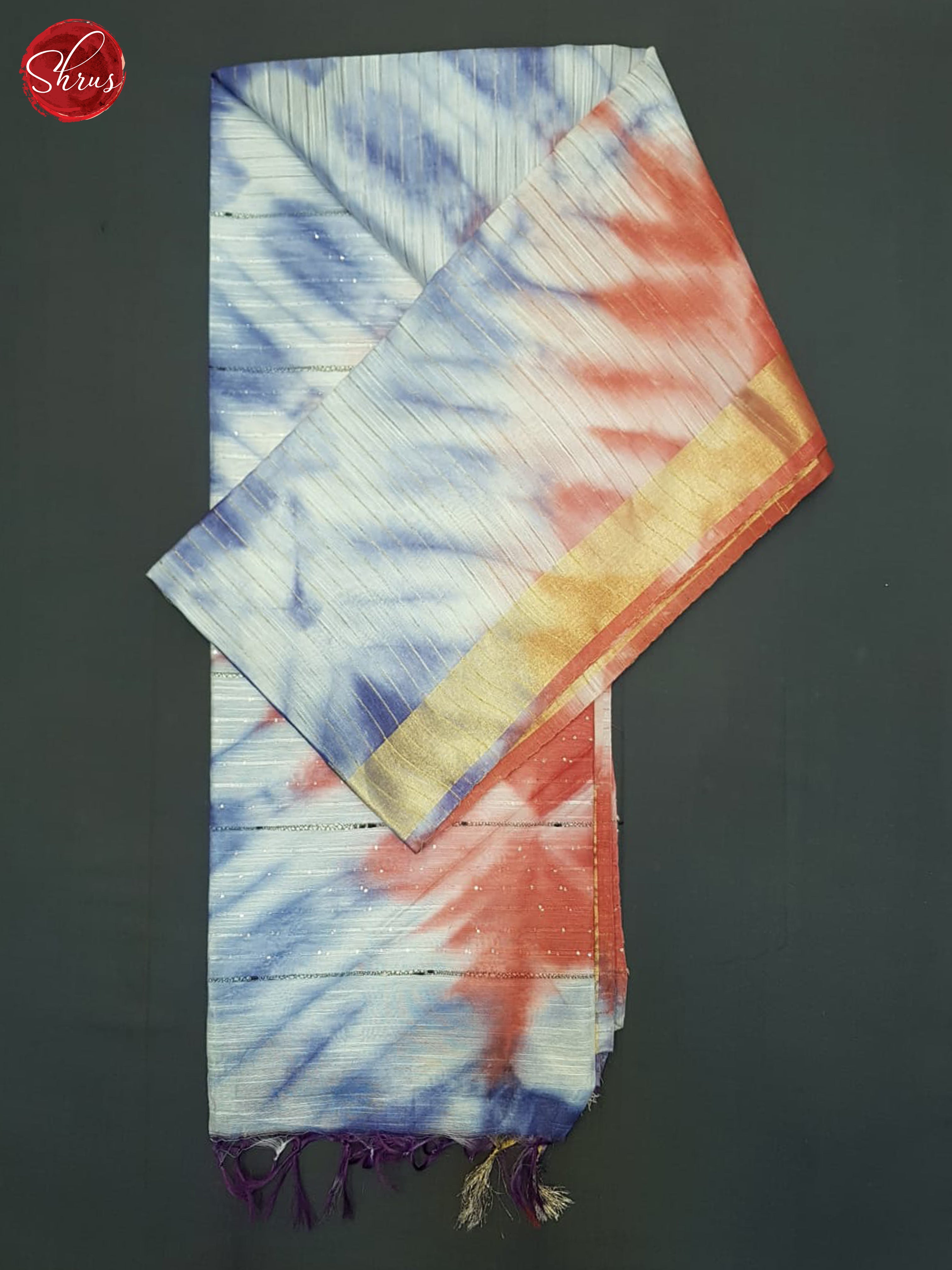 Blue And Red- Shibori Saree - Shop on ShrusEternity.com