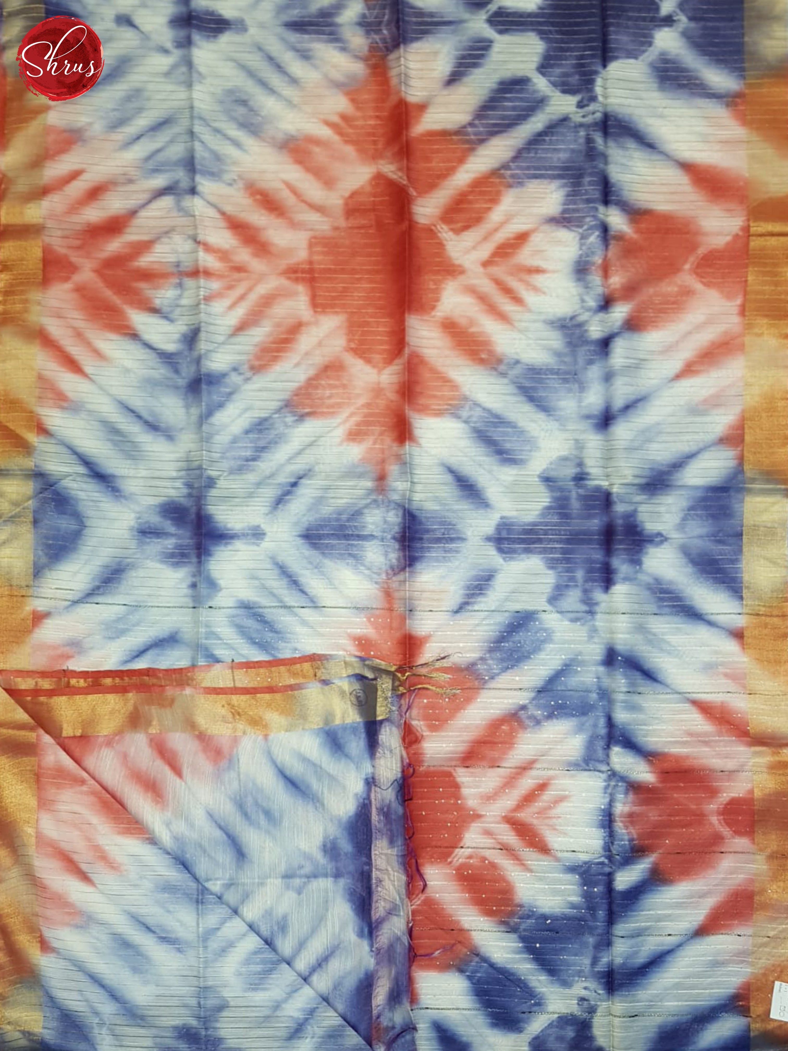 Blue And Red- Shibori Saree - Shop on ShrusEternity.com