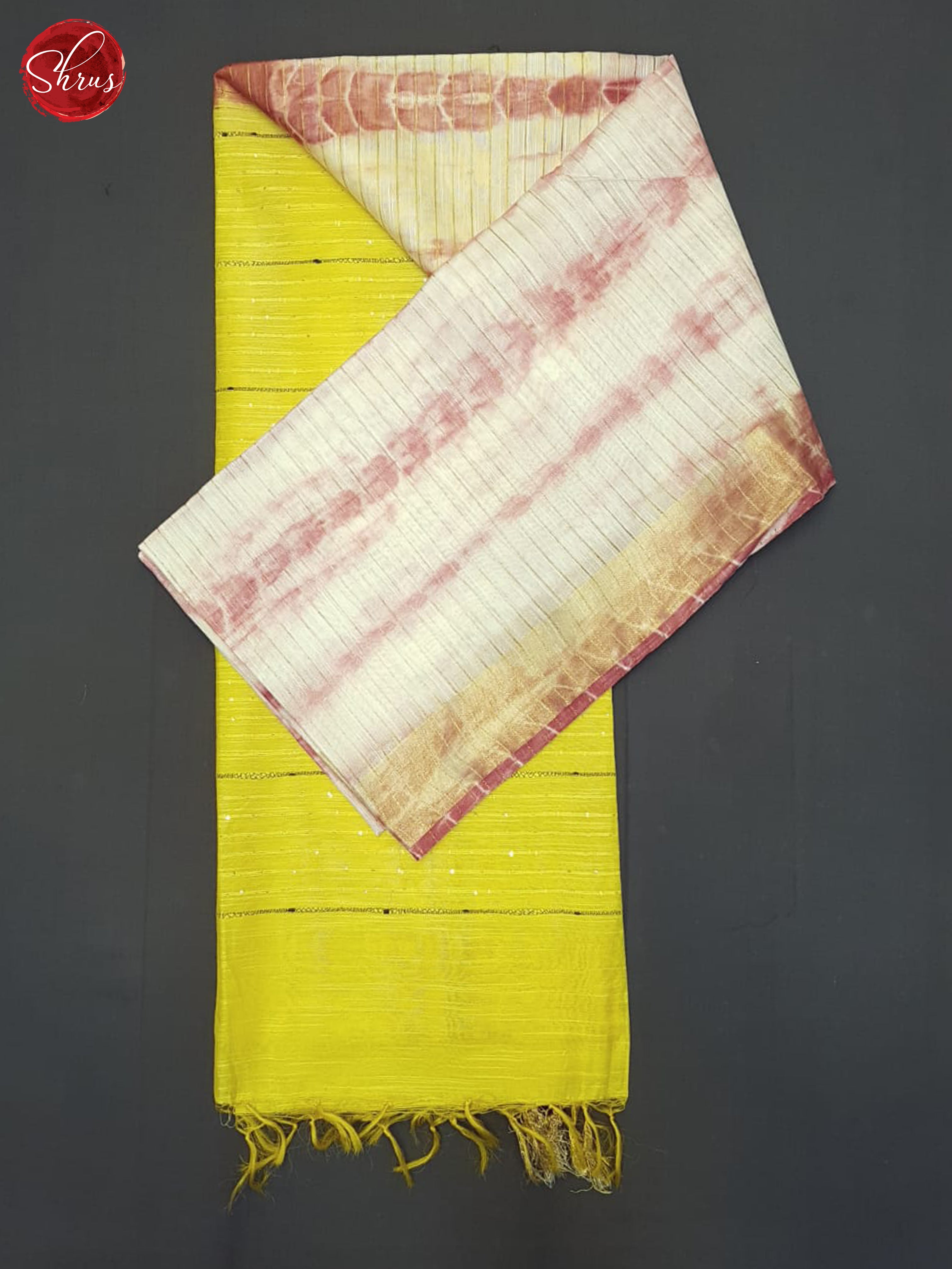 Pink And Yellow - Shibori Saree - Shop on ShrusEternity.com