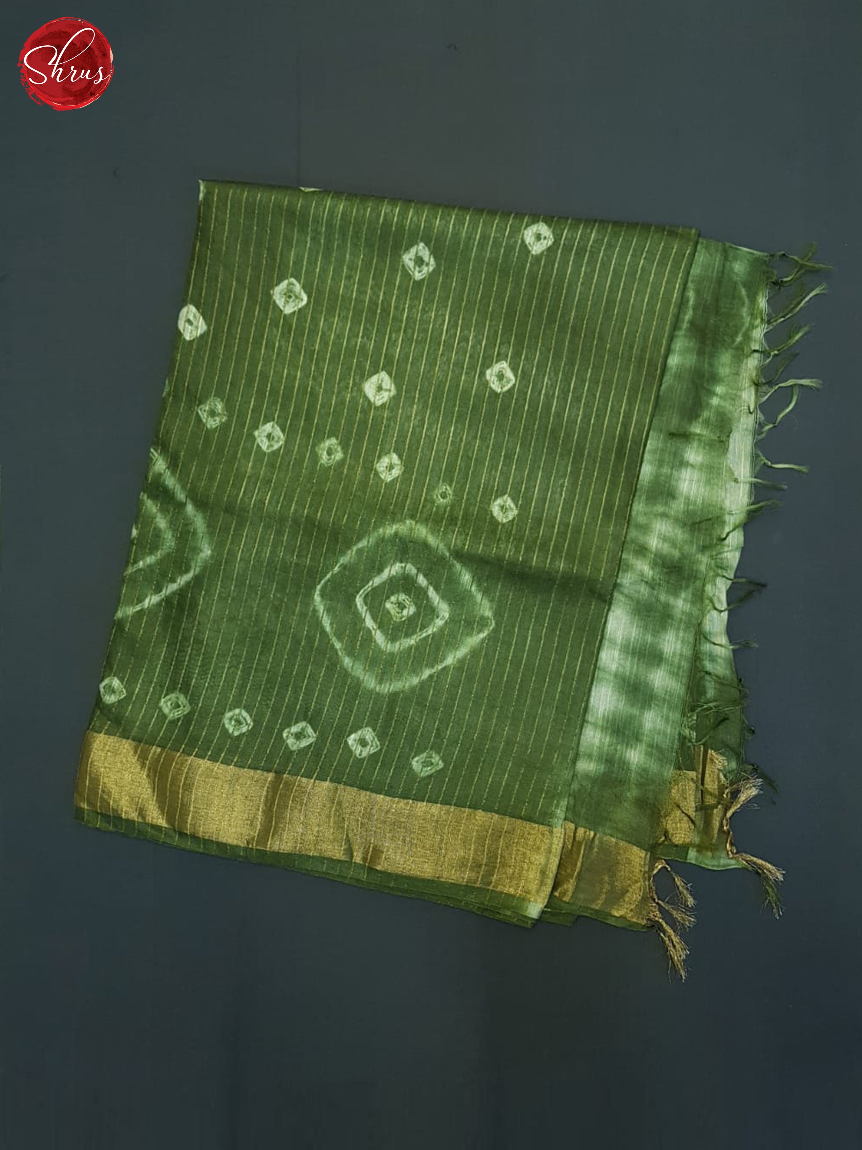 Green & Cream - Shibori Saree - Shop on ShrusEternity.com