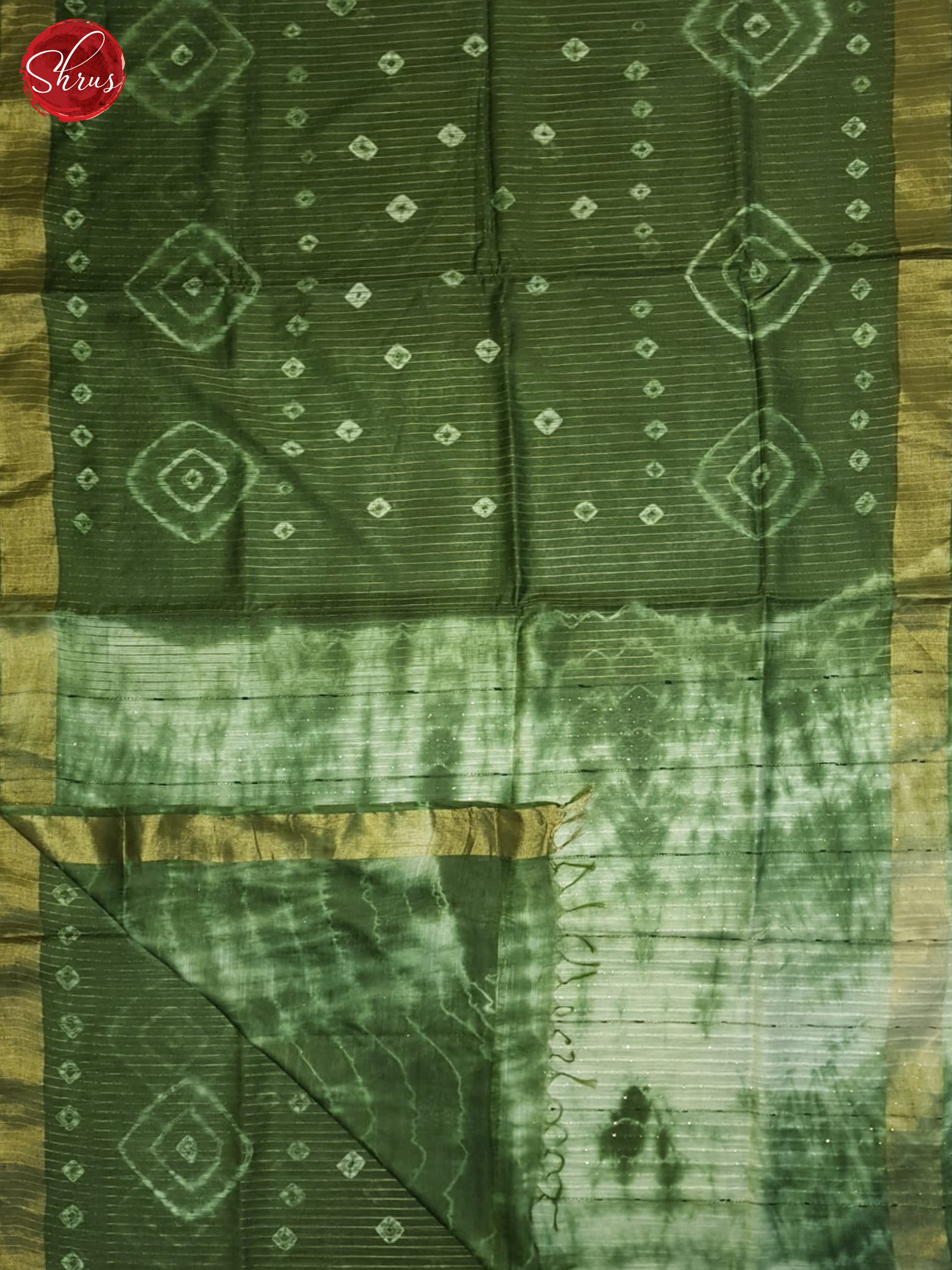 Green & Cream - Shibori Saree - Shop on ShrusEternity.com