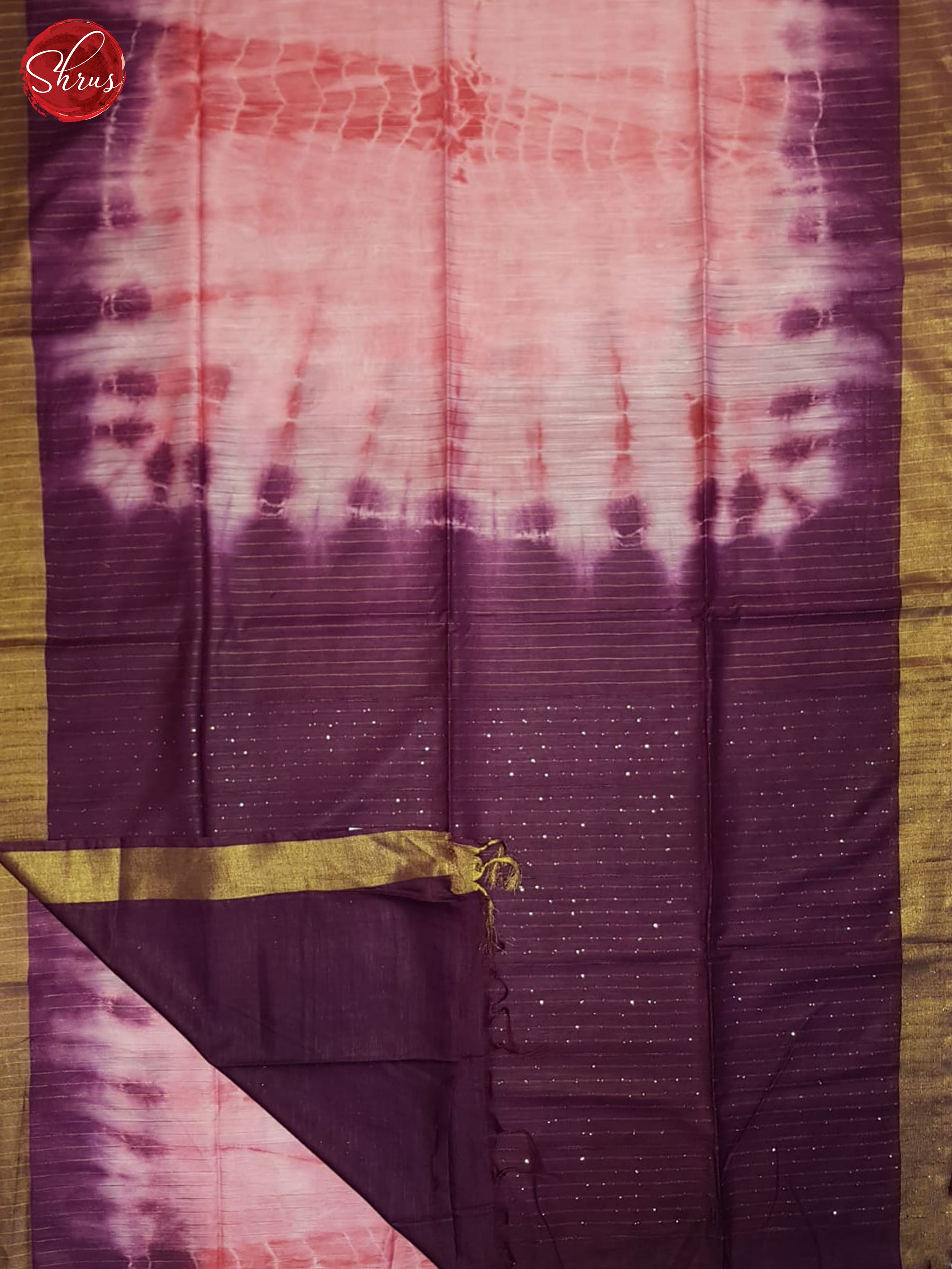 Pink And Wine- Shibori Saree - Shop on ShrusEternity.com