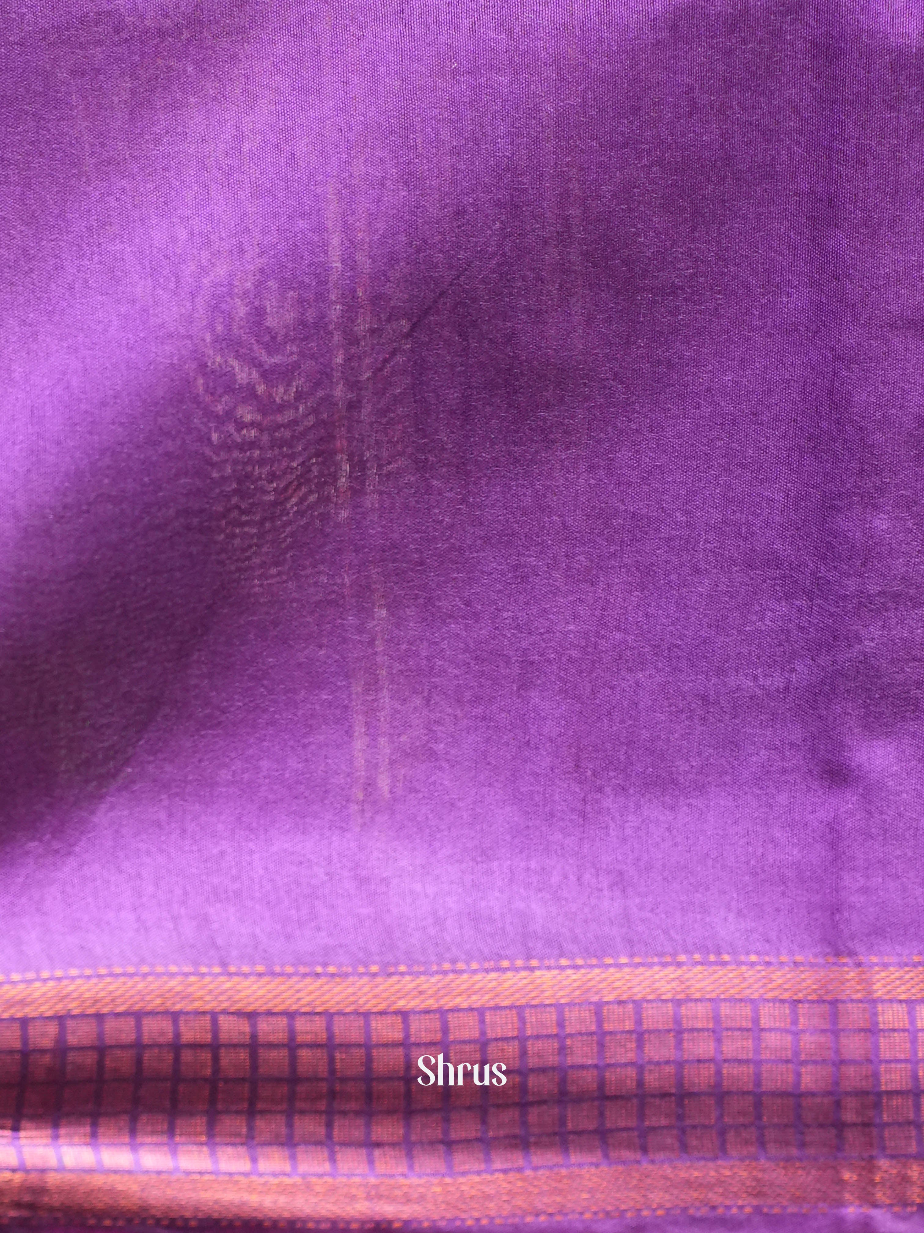 Brick & Purple - Semi Tussar Saree