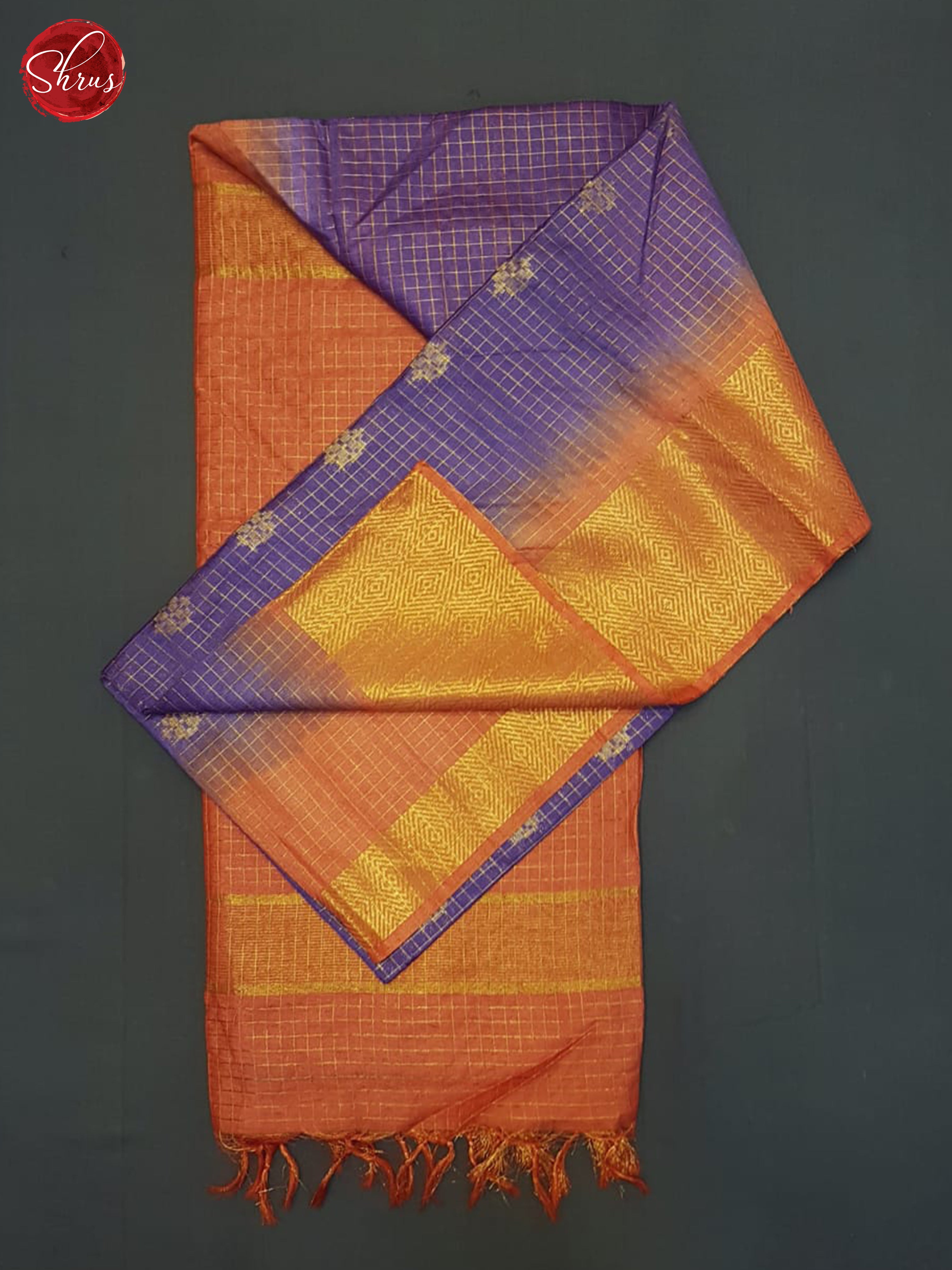 Purple And Orange- Semi Tussar Saree - Shop on ShrusEternity.com
