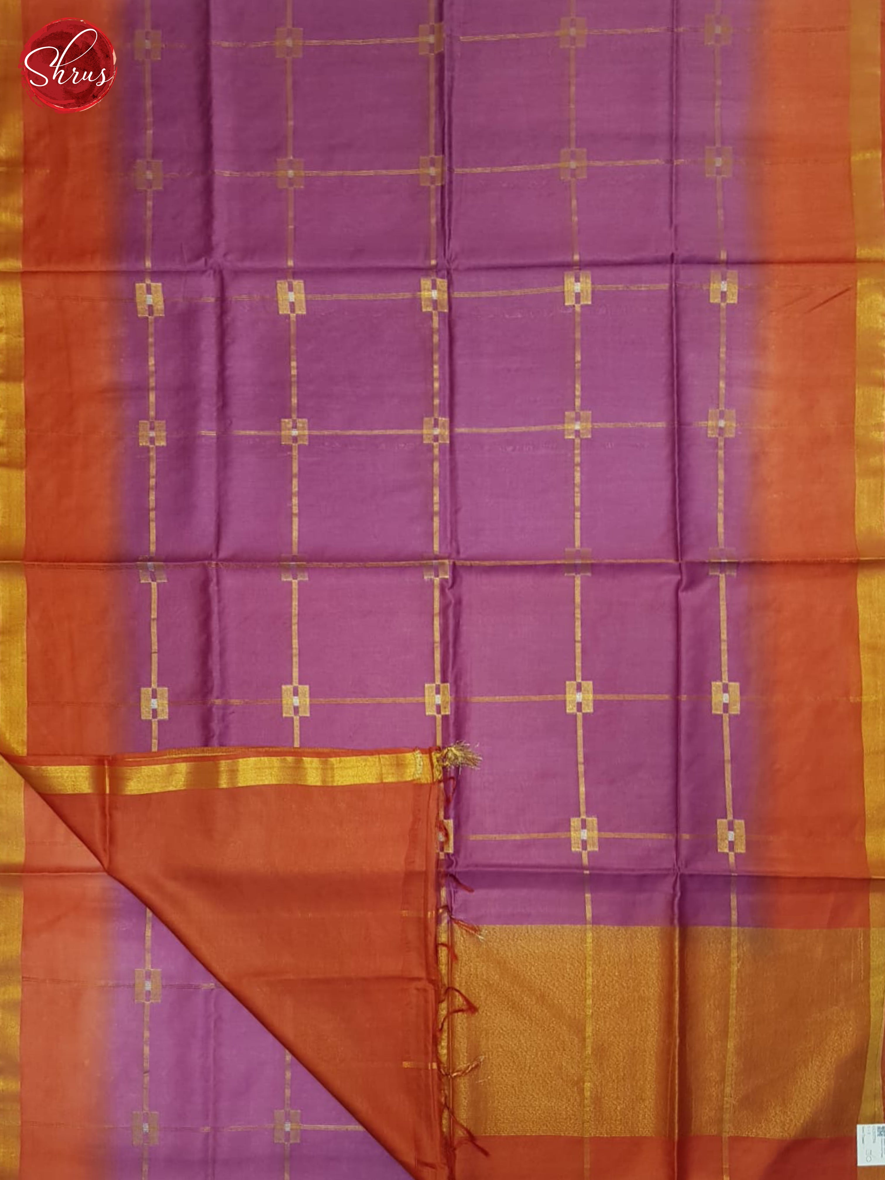 Purple And Brick- Semi tussar Saree - Shop on ShrusEternity.com