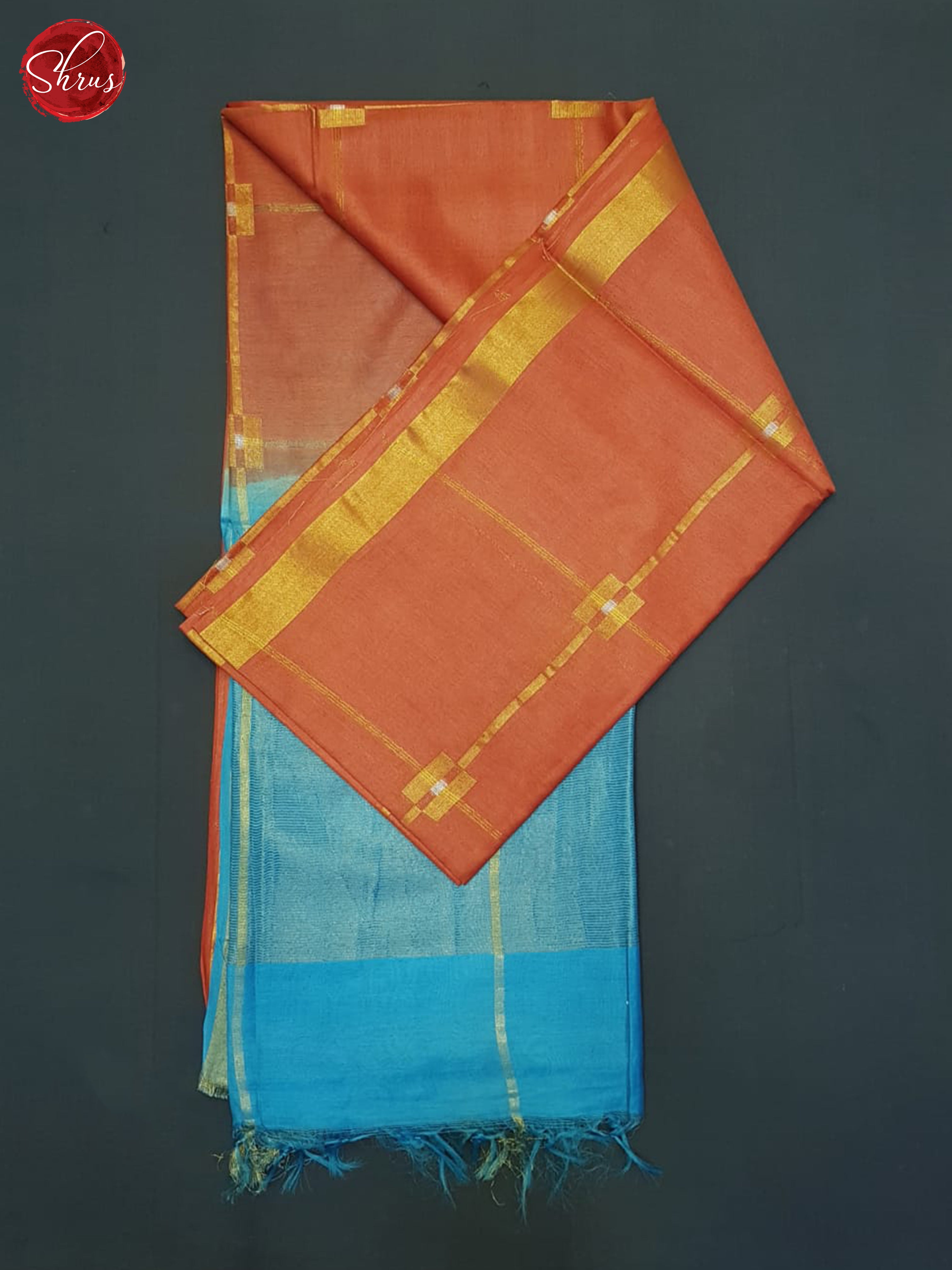 Red And Blue- Semi Tussar Saree - Shop on ShrusEternity.com