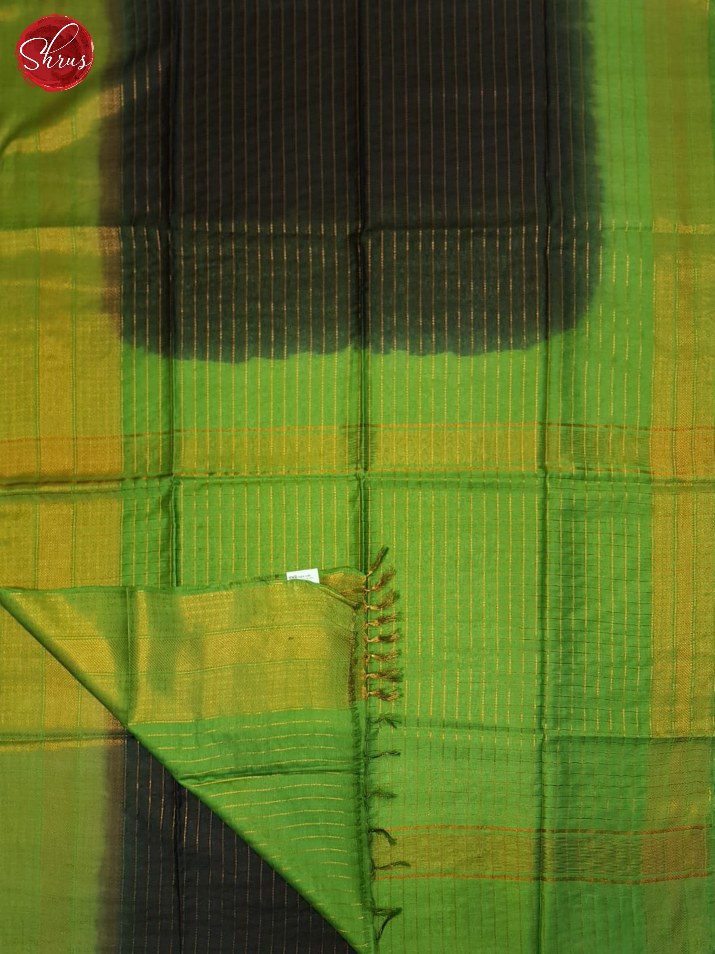 Black And Green- Semi Tussar Saree - Shop on ShrusEternity.com