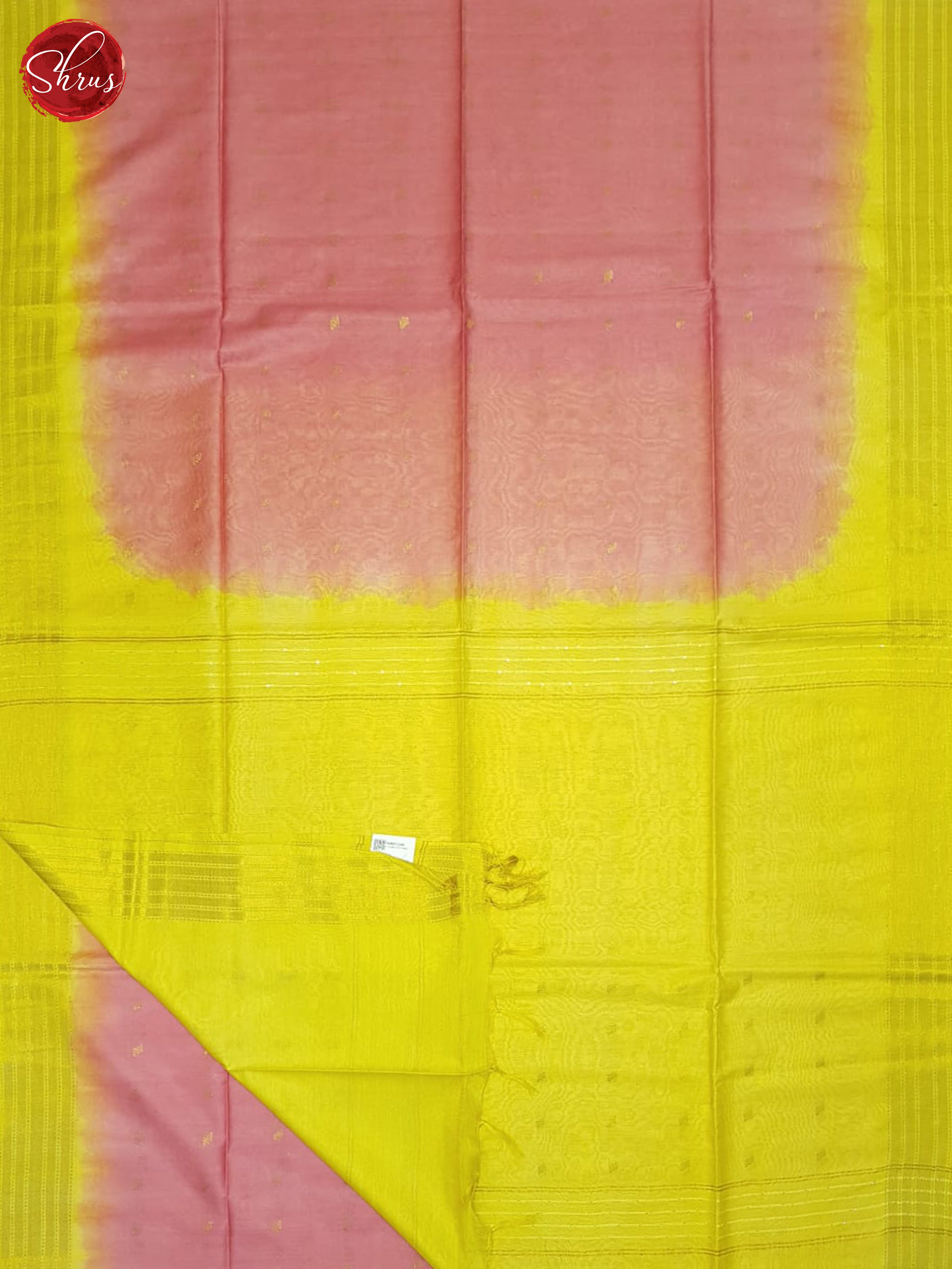 Pink And Yellow- Semi Tussar Saree - Shop on ShrusEternity.com