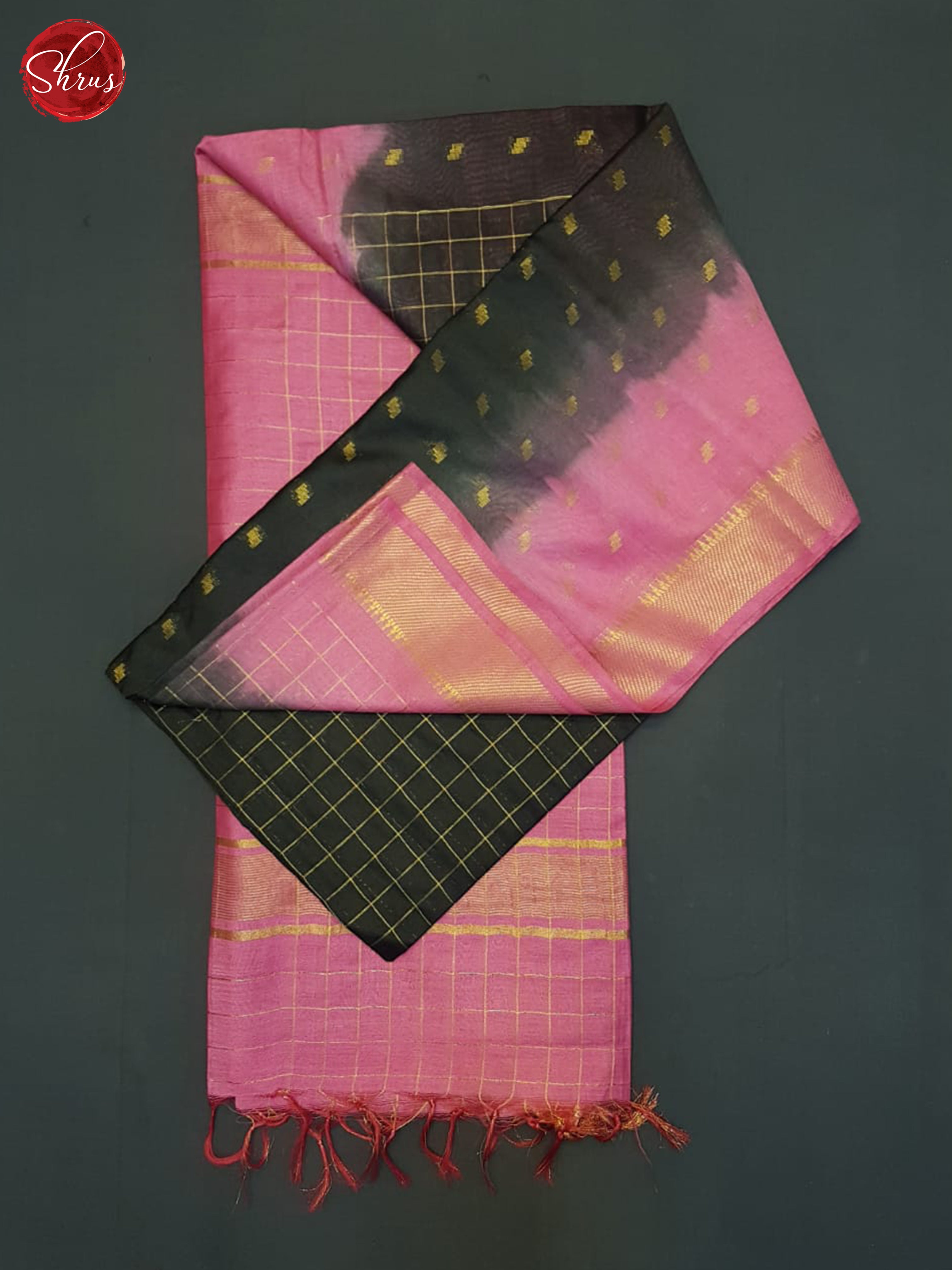 Black And Pink- Semi Tussar Saree - Shop on ShrusEternity.com