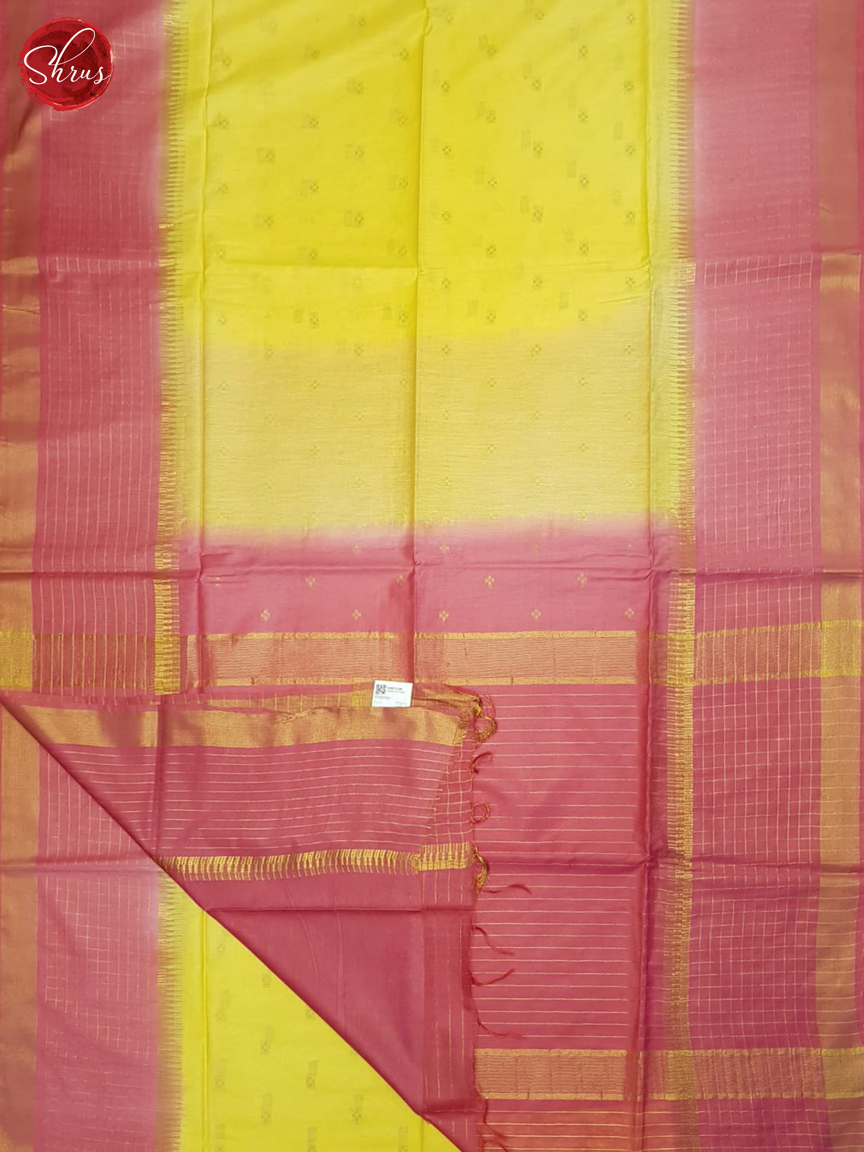 Yellow And Pink- Semi Tussar saree - Shop on ShrusEternity.com