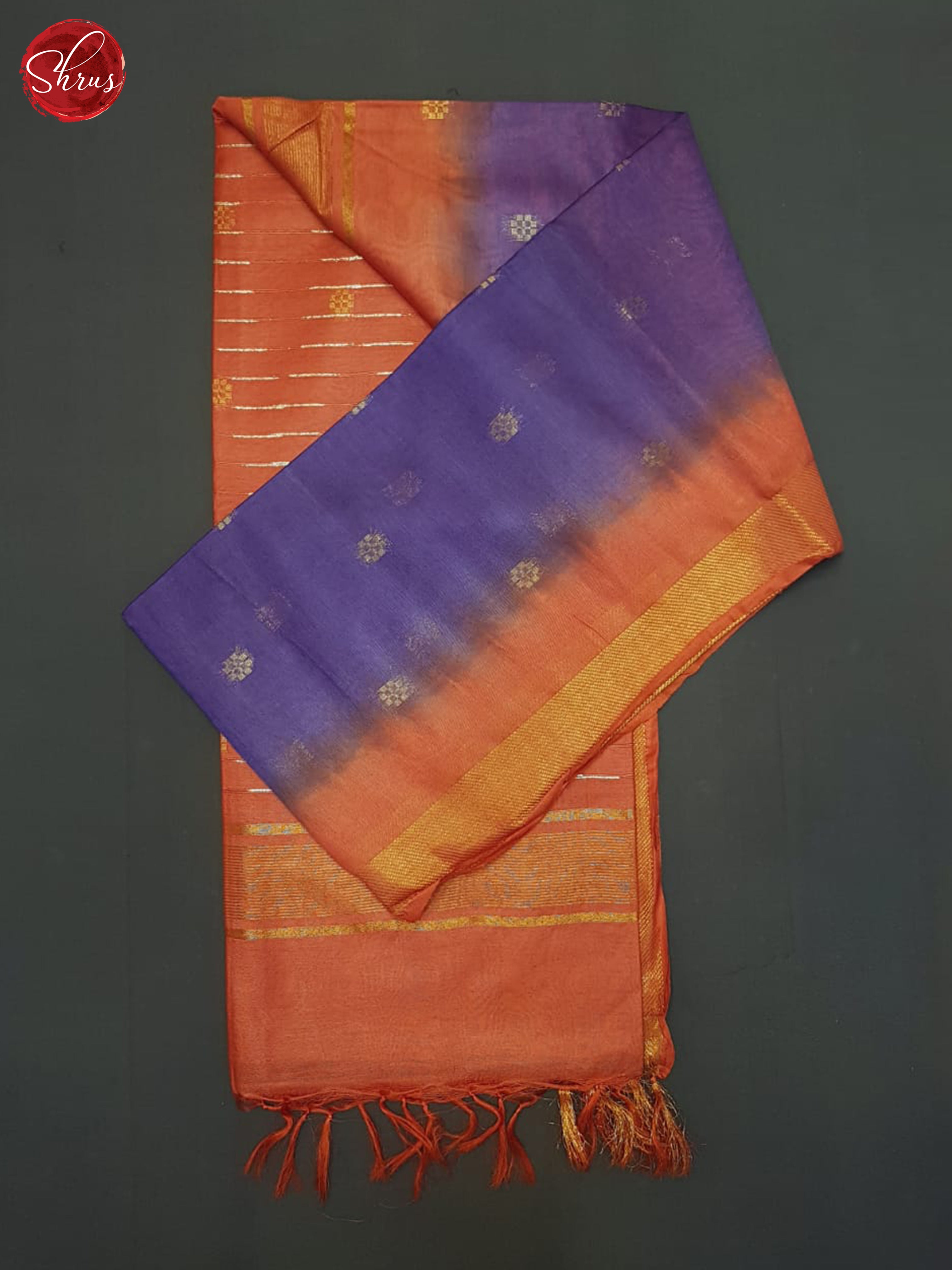 Purple & Orange- Semi Tussar Saree - Shop on ShrusEternity.com