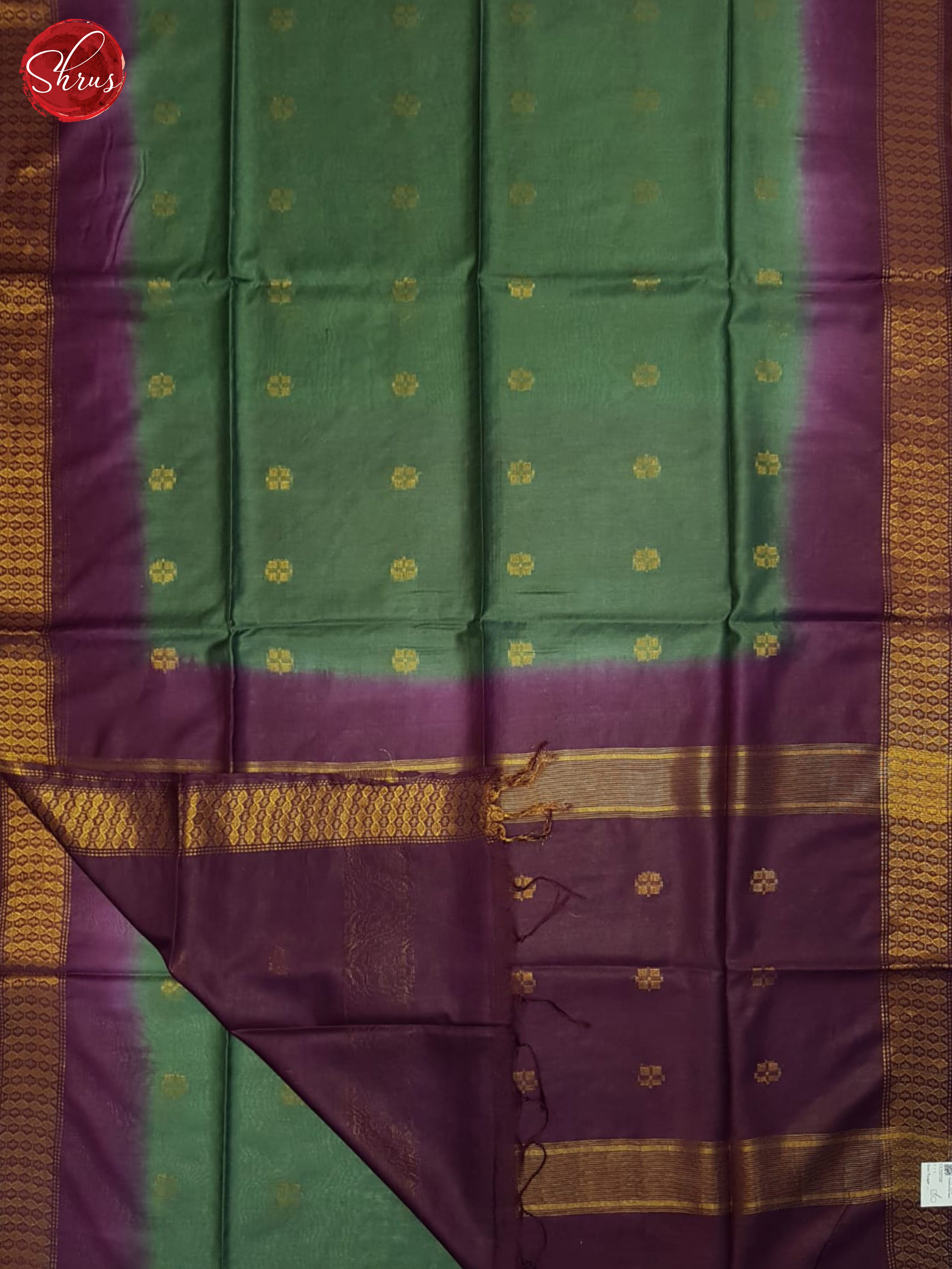 Green & Purple - Semi Tussar Saree - Shop on ShrusEternity.com